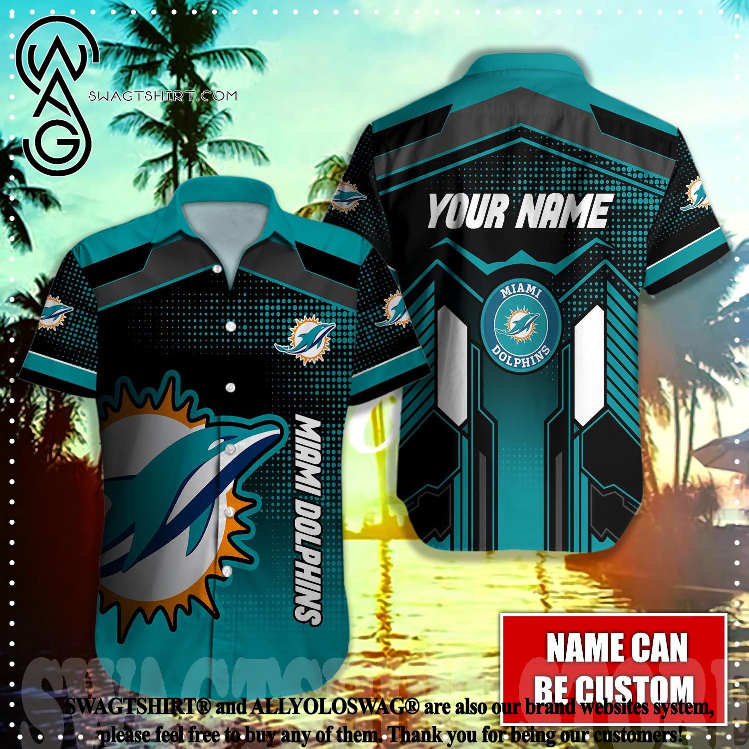 The best selling] Miami Dolphins NFL Flower All Over Print Unisex