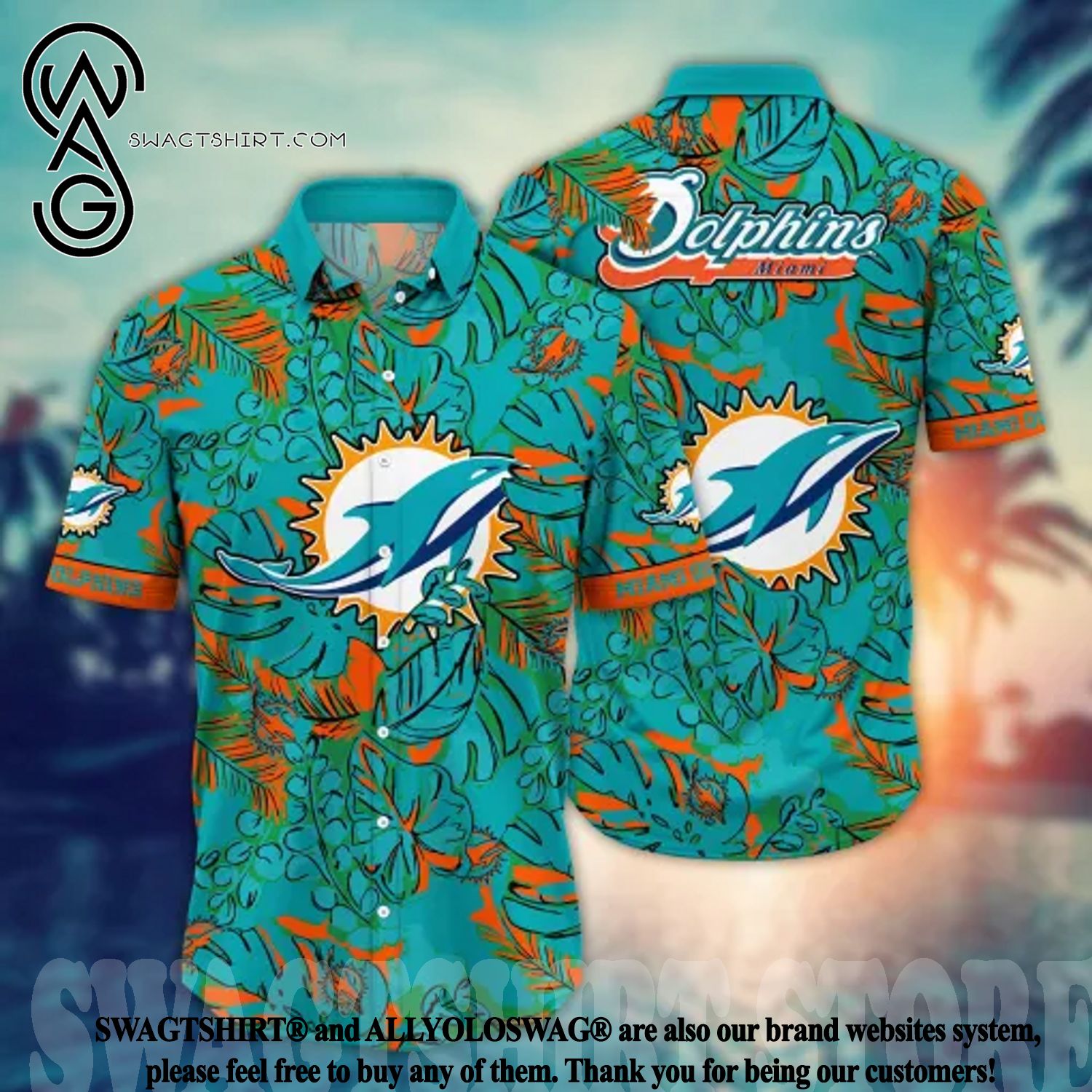 The best selling] Miami Dolphins NFL Flower All Over Print Unisex Hawaiian  Shirt