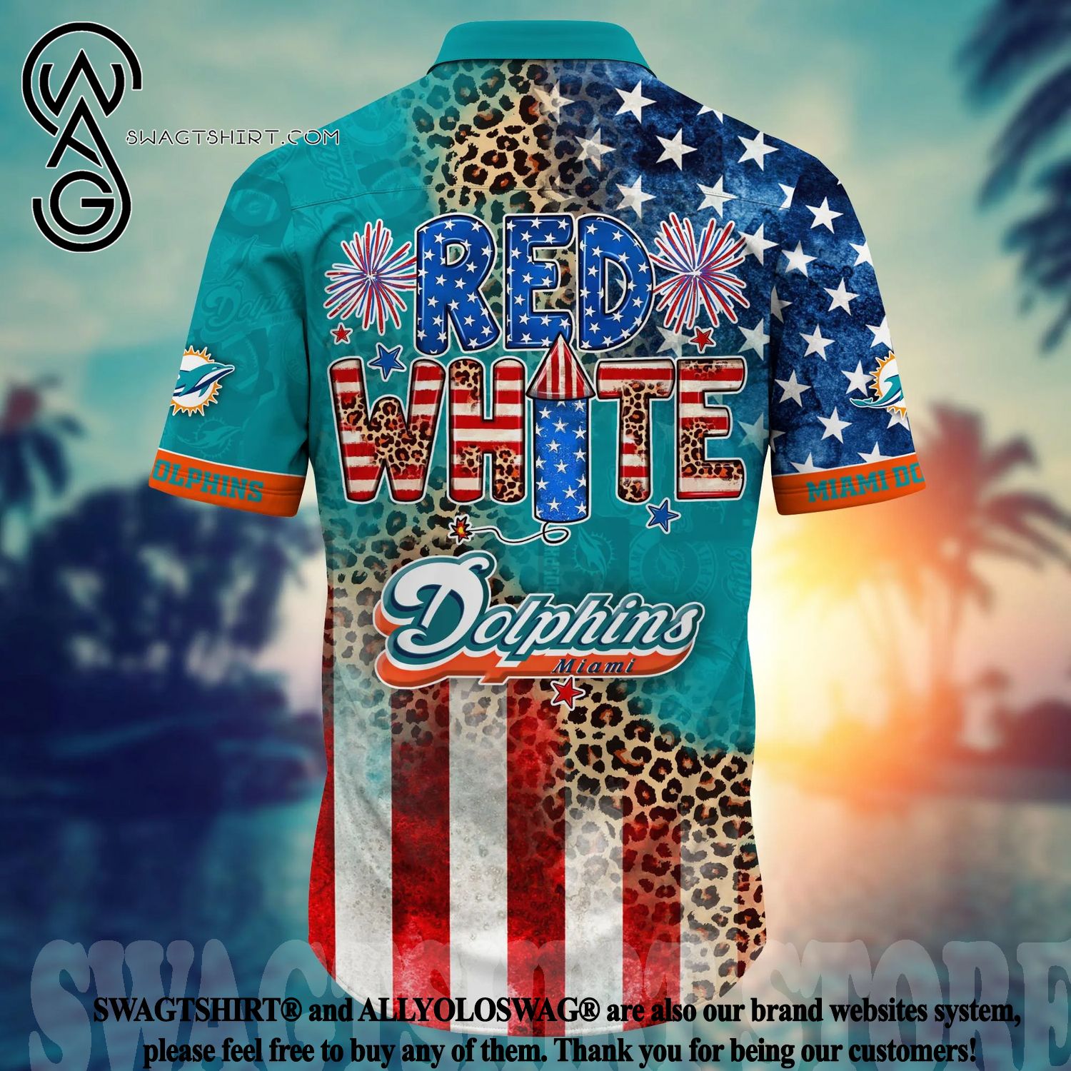 Miami Dolphins NFL Hawaiian Shirt 4th Of July Independence Day Best Gift  For Men And Women Fans - YesItCustom