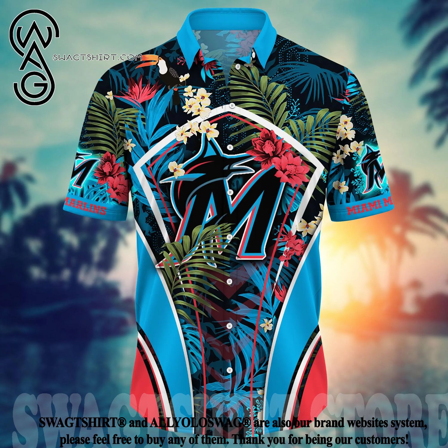 Miami Marlins MLB Hawaiian Shirt Independence Day Shirt For Men