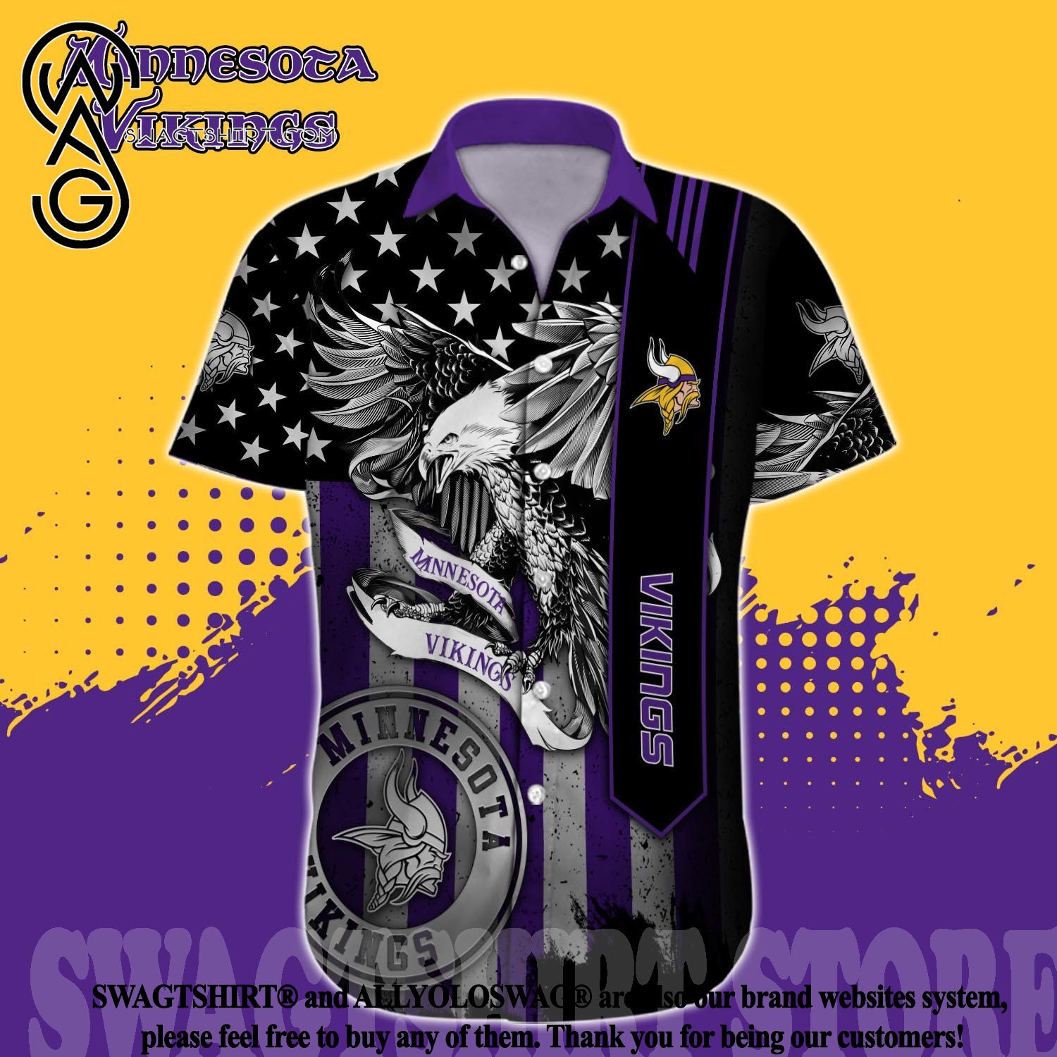 Minnesota Vikings NFL Flower Full Printed 3D Hawaiian Shirt - Limotees