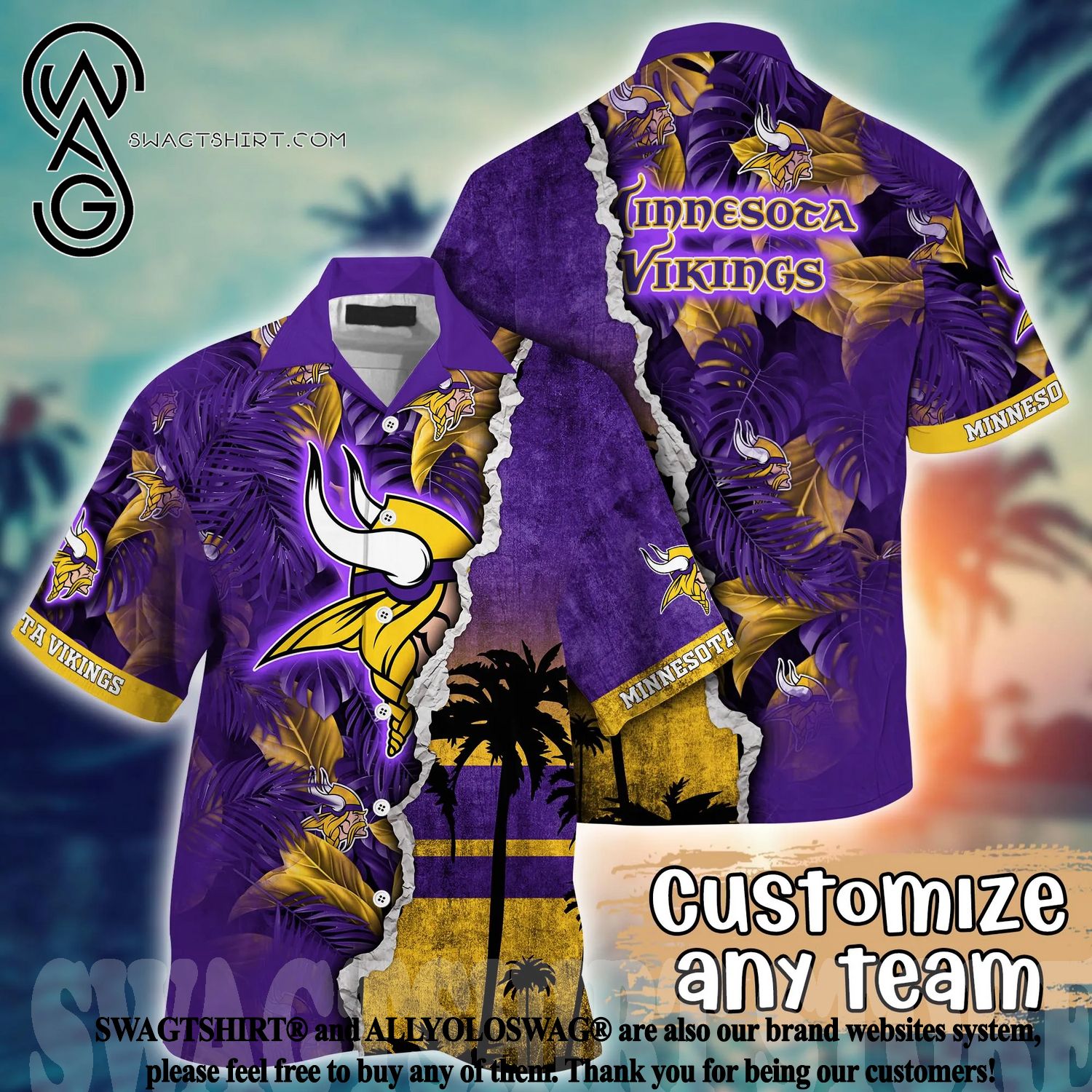 The best selling] Minnesota Vikings NFL Flower Classic All Over Print Hawaiian  Shirt