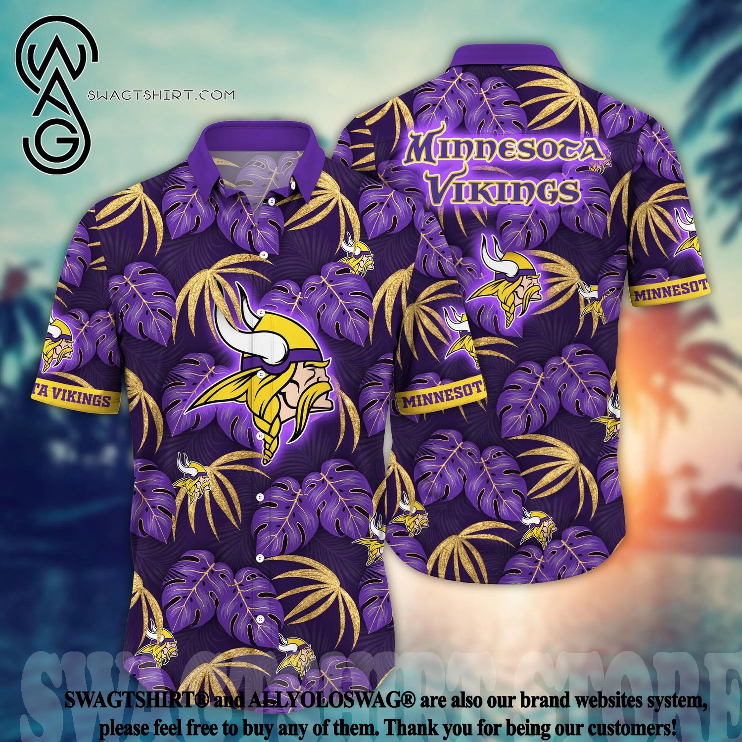 NFL Minnesota Vikings Hawaiian Shirt Custom Name White Purple - Ingenious  Gifts Your Whole Family