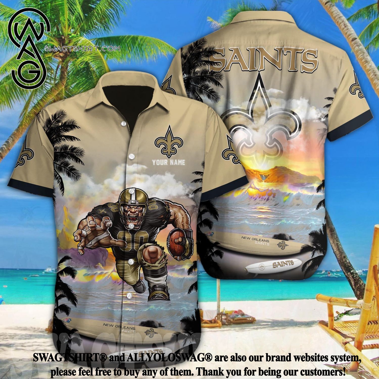 The best selling] New Orleans Saints NFL Independence Day Full Printing 3D  Hawaiian Shirt