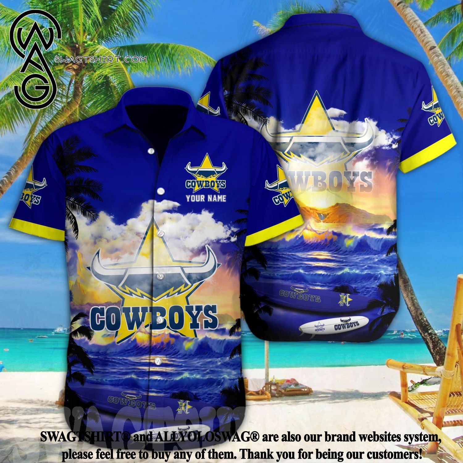 NRL North Queensland Cowboys Custom Name Number 2023 Home Jersey