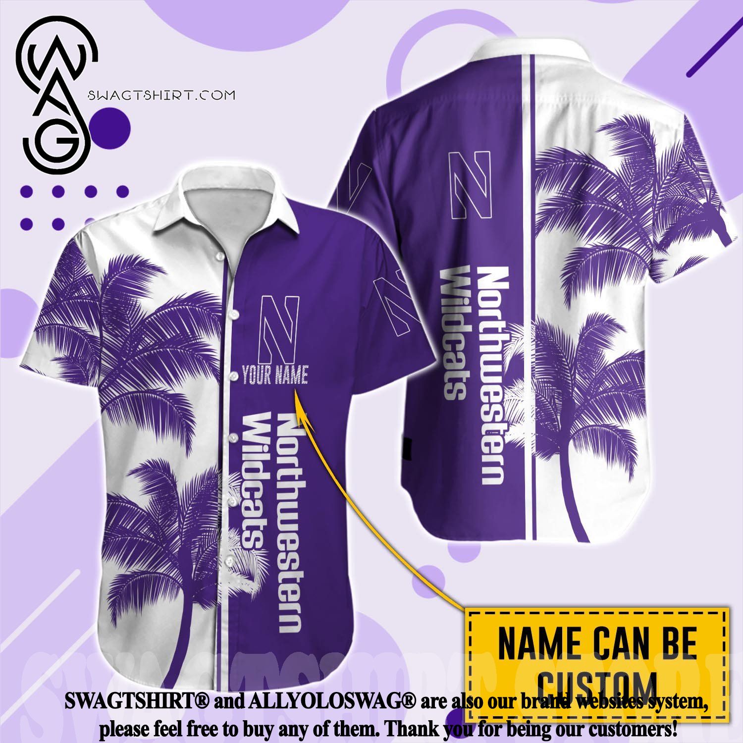 NCAA Northwestern Wildcats Flower Cheap Hawaiian Shirt 3D