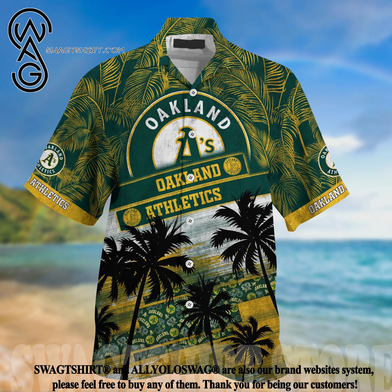 Oakland Athletics MLB Hawaiian Shirt Sea Shores Aloha Shirt