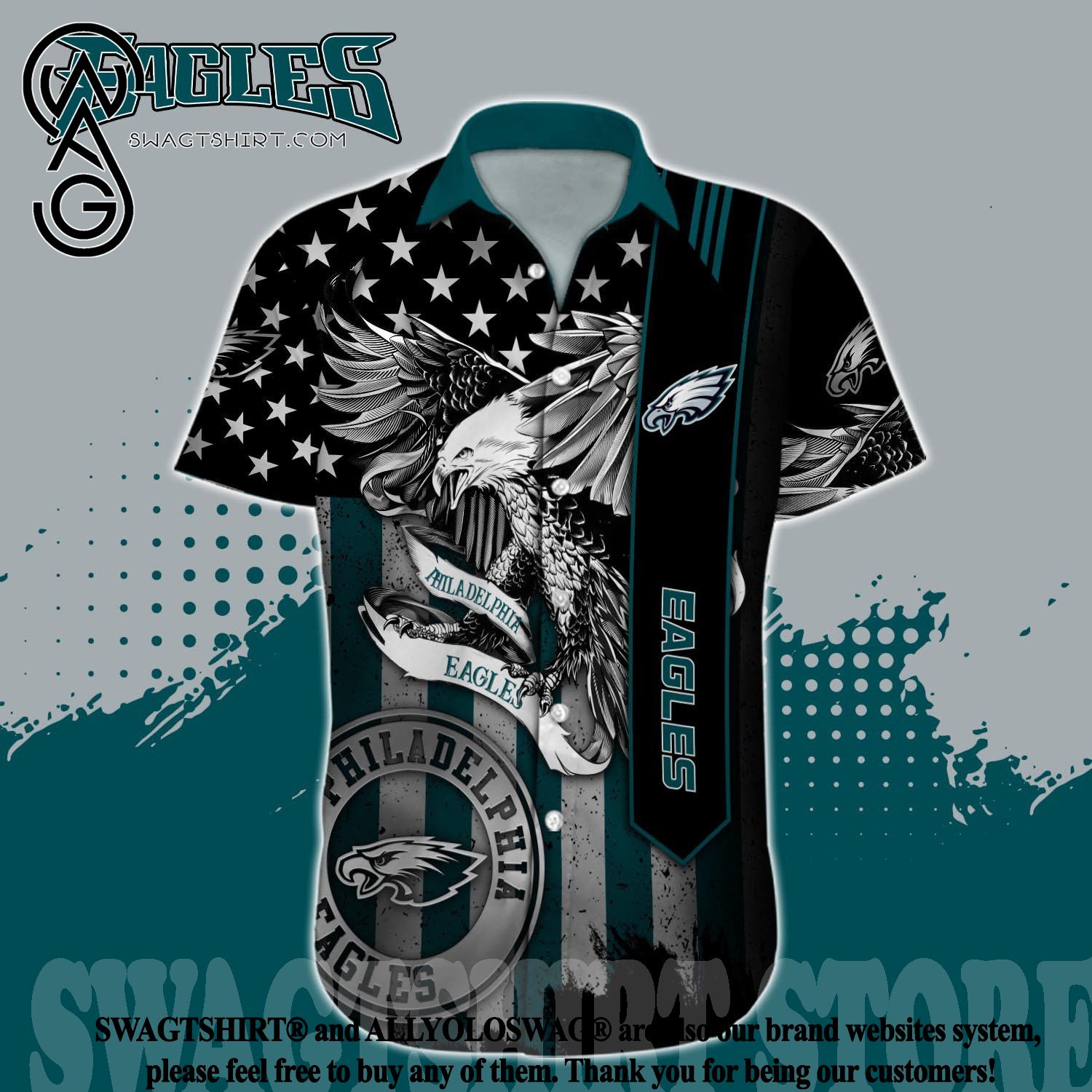 Philadelphia Eagles / Grateful Dead Custom Printed T-Shirt