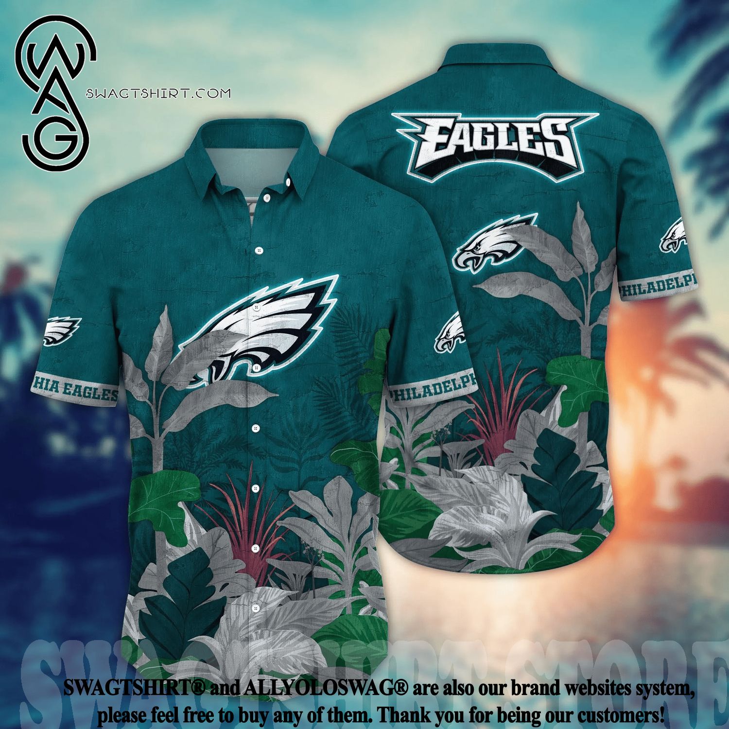 Philadelphia Eagles NFL Hawaiian Shirt Graphic Tropical Pattern New Trend  Summer For NFL Football Fans