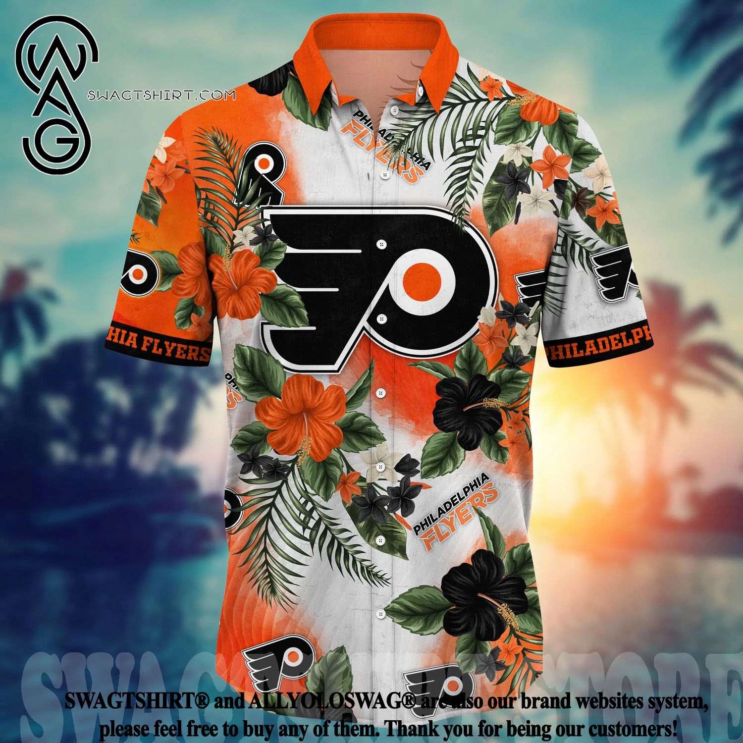 NHL Teams Philadelphia Flyers Logo Floral Baseball Jersey Shirt