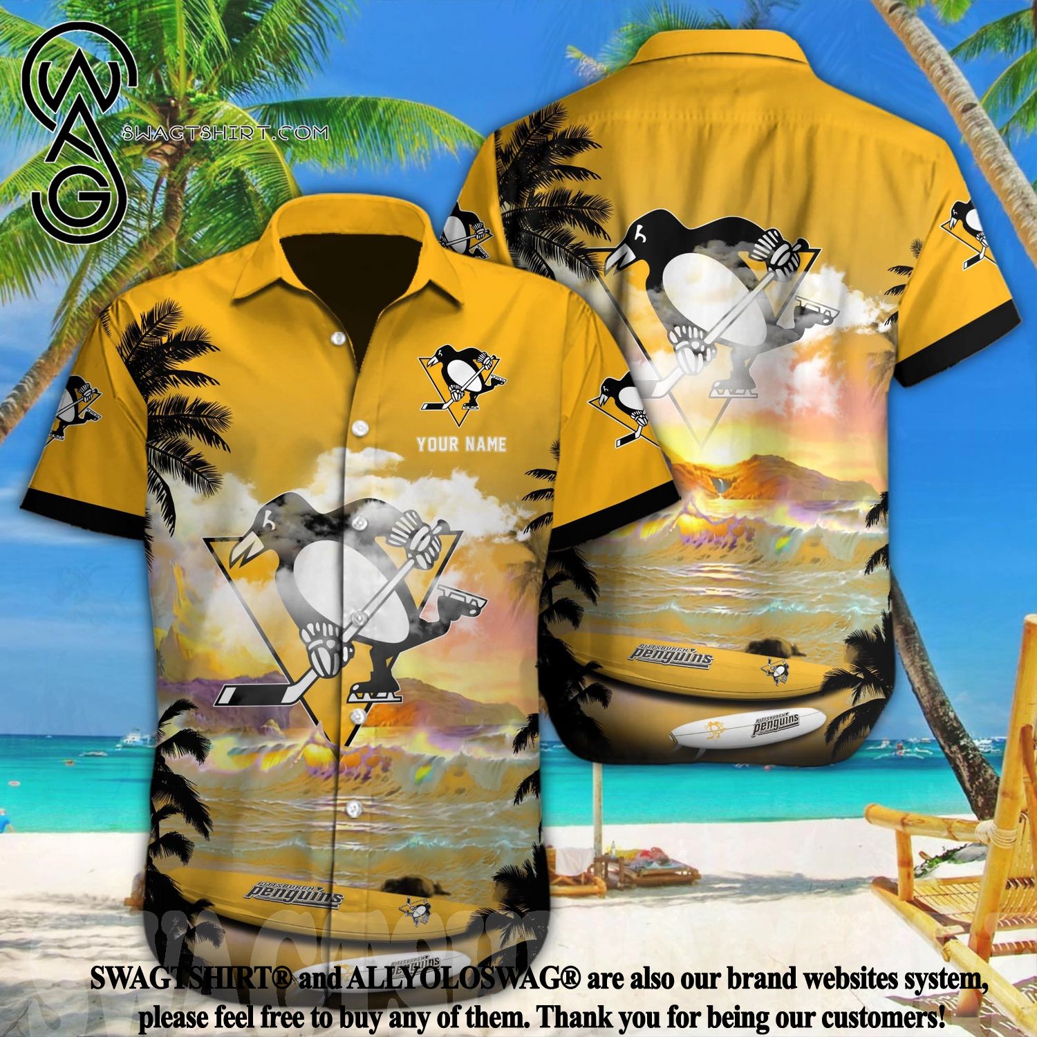 Penguin Summer Vacation Hawaiian Shirt Summer Button Up - Hot