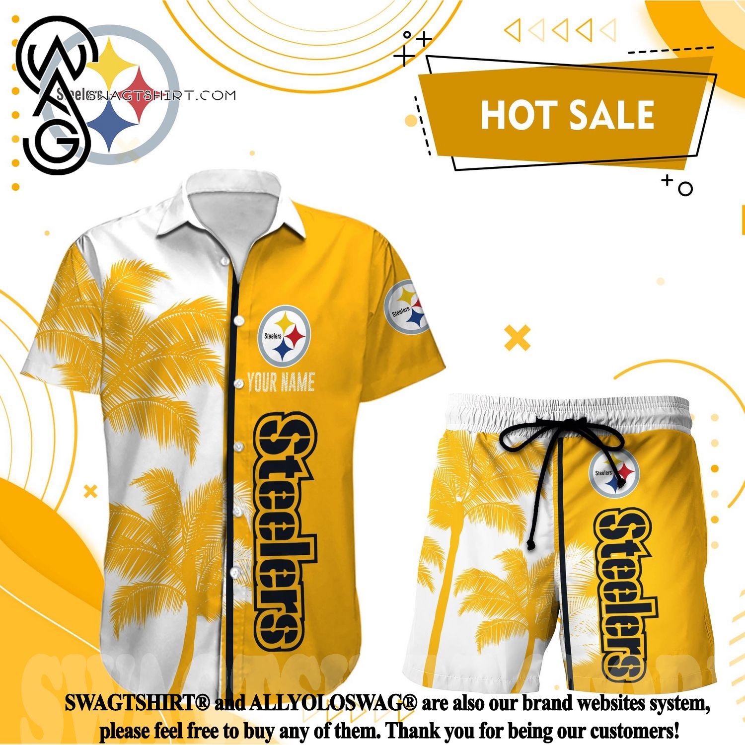 Best Selling Product] Pittsburgh Steelers Men Short Custom NFL 3D