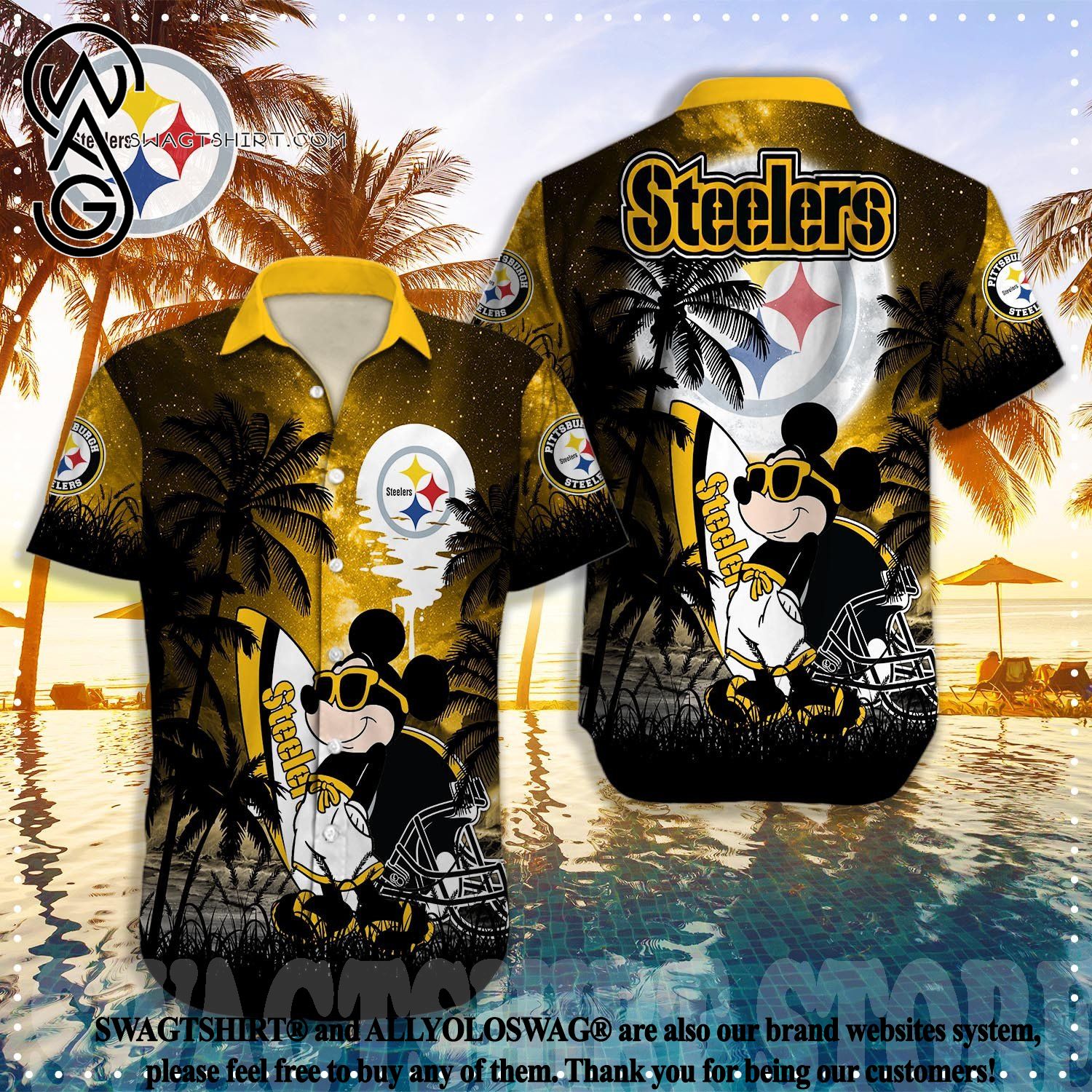 Pittsburgh Steelers Nfl Mens Tropical Sunset Hawaiian Shirts For Men And  Women - Banantees