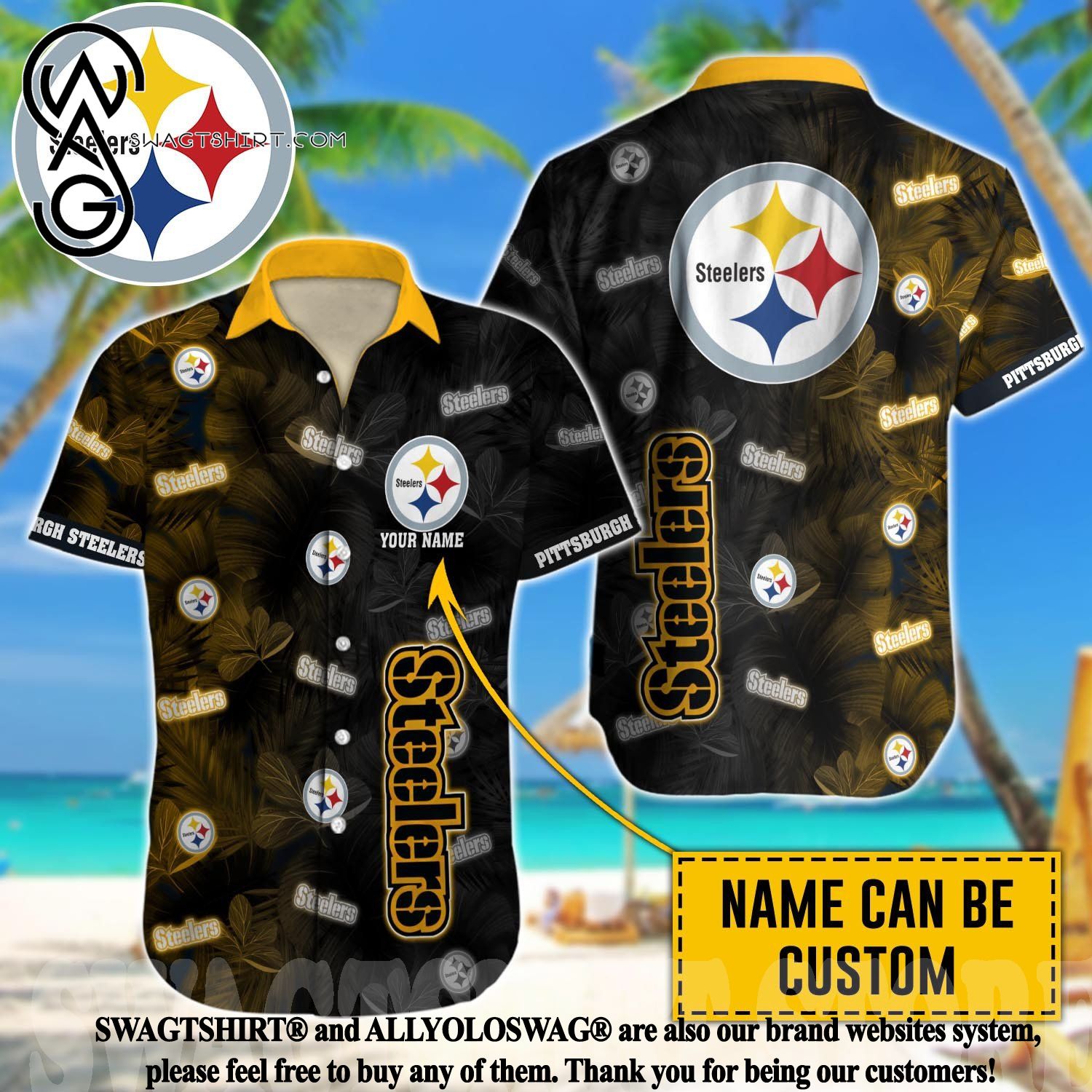 Pittsburgh Steelers NFL Authentic Trending Hawaiian Shirt Tropical Gift For  Men And Women Fans - Limotees