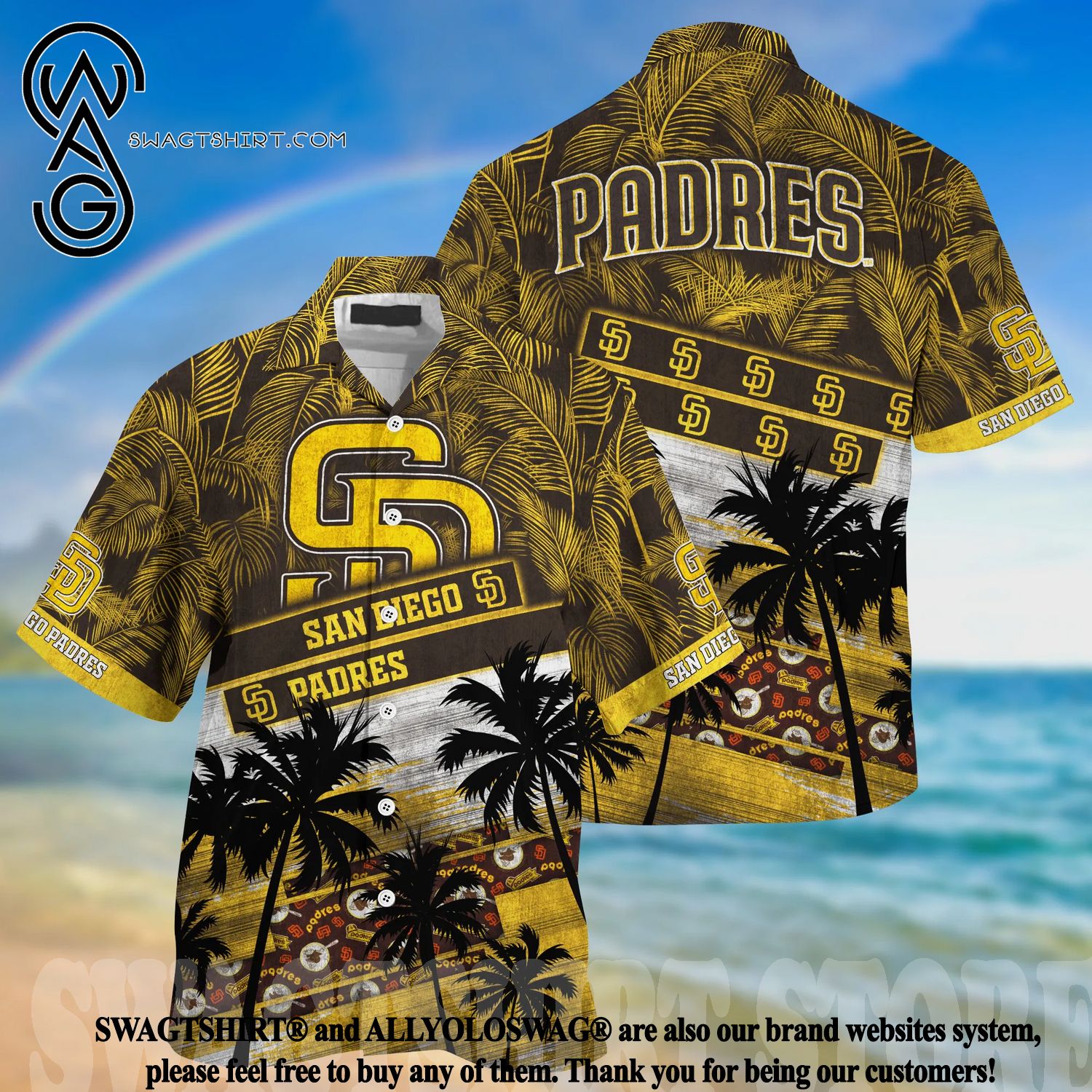 The best selling] San Diego Padres MLB Floral Full Printing Hawaiian Shirt
