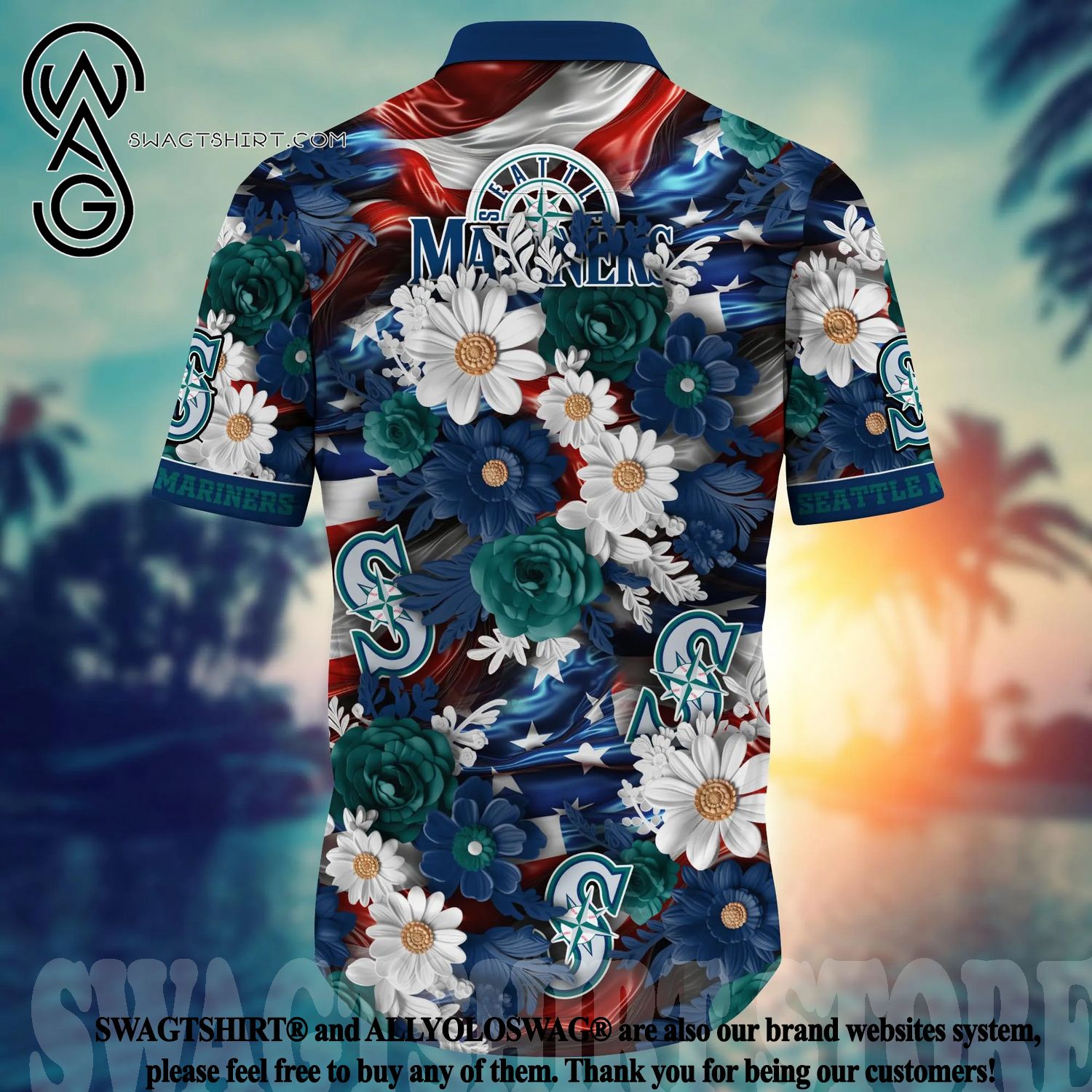 The best selling] Seattle Mariners MLB Flower Classic Hawaiian Shirt