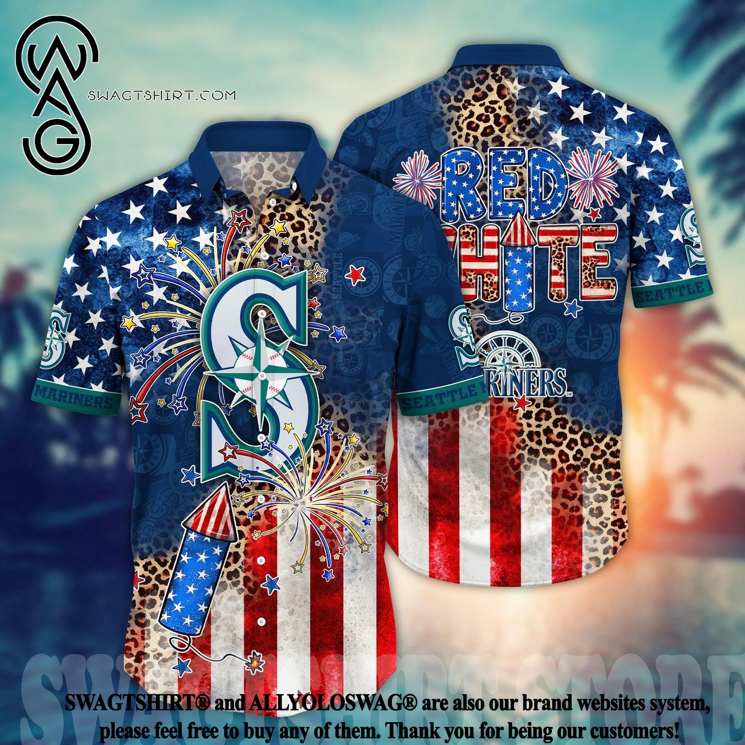 Top-selling item] Custom Seattle Mariners Baseball Team Hawaiian Shirt