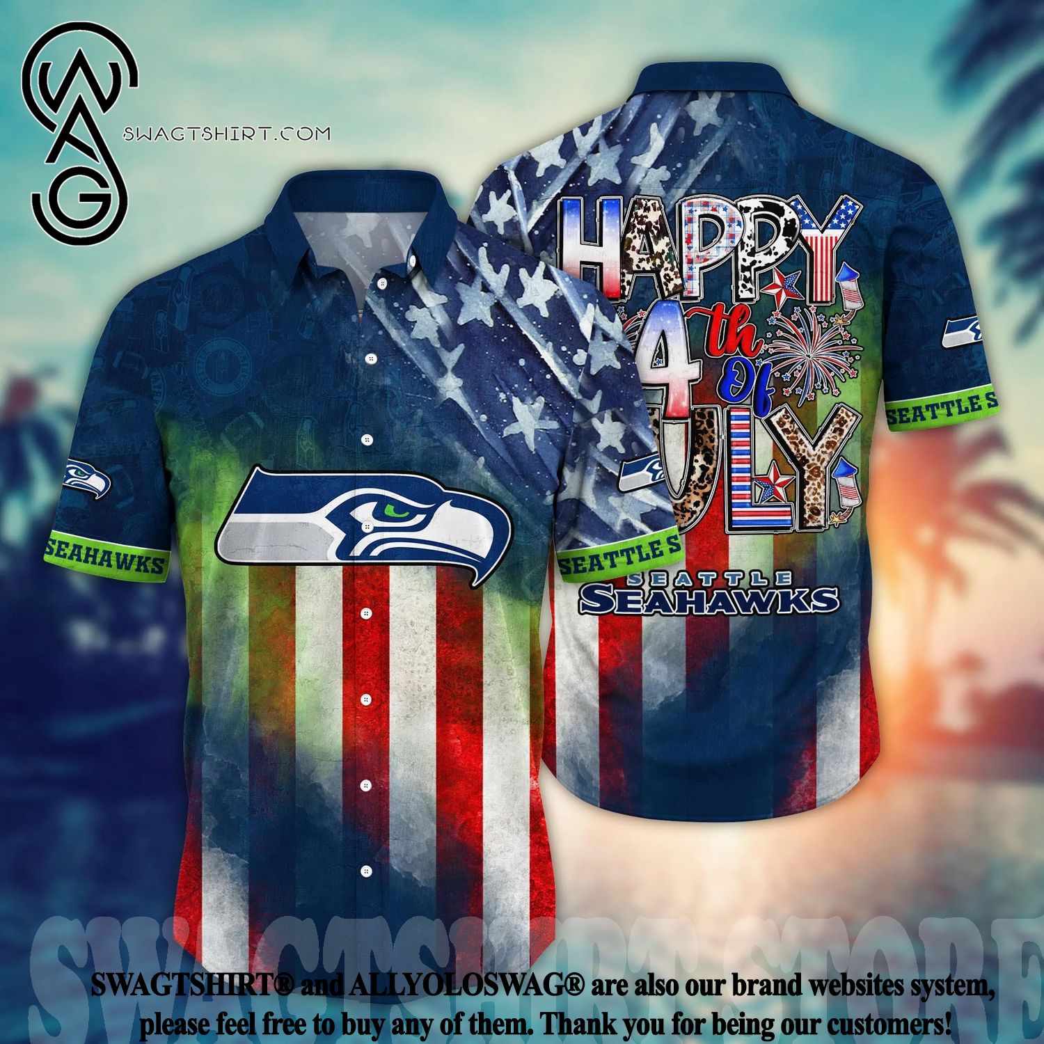 Seattle Seahawks NFL Hawaiian Shirt Beach Vibes Aloha Shirt