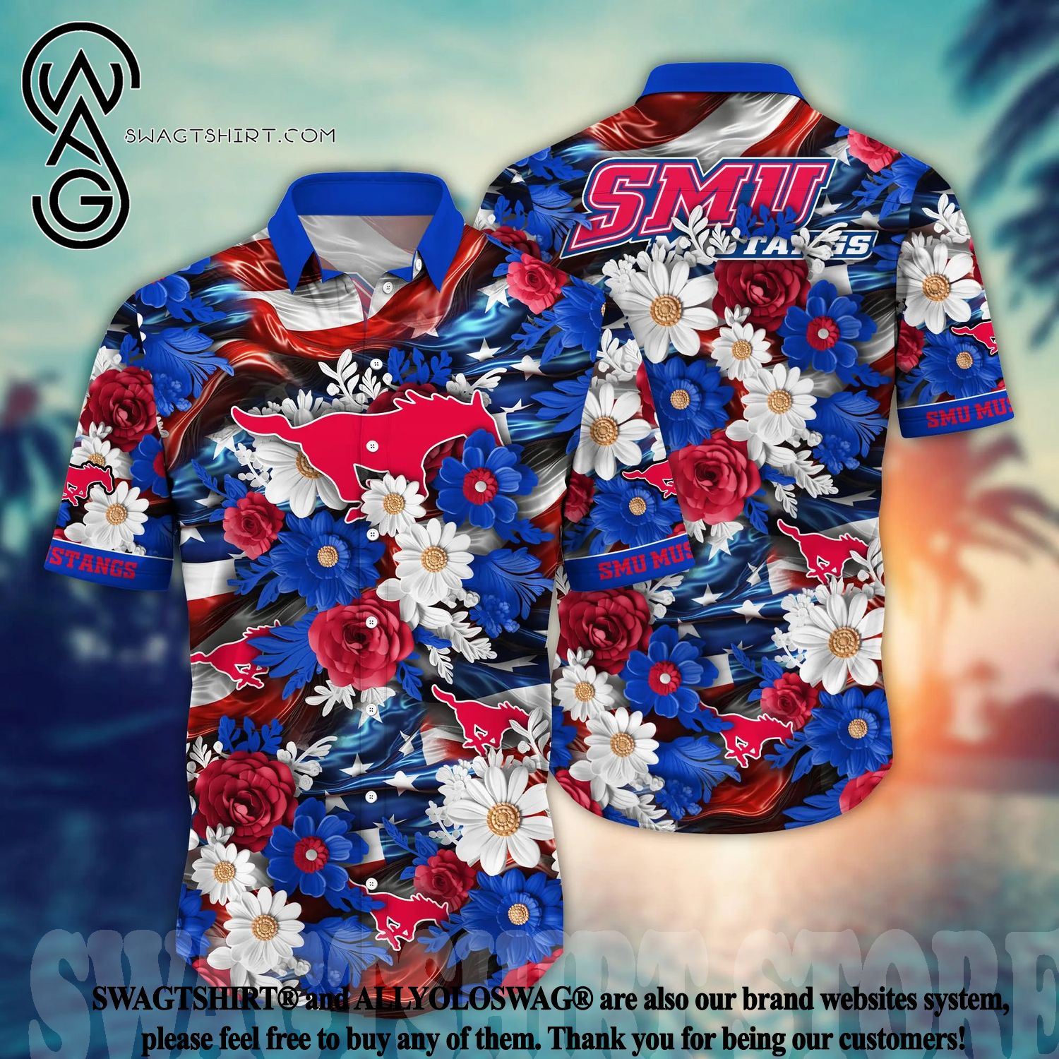 Smu Mustangs NCAA Hawaiian Shirt Tanning Soccer Fest Shirts