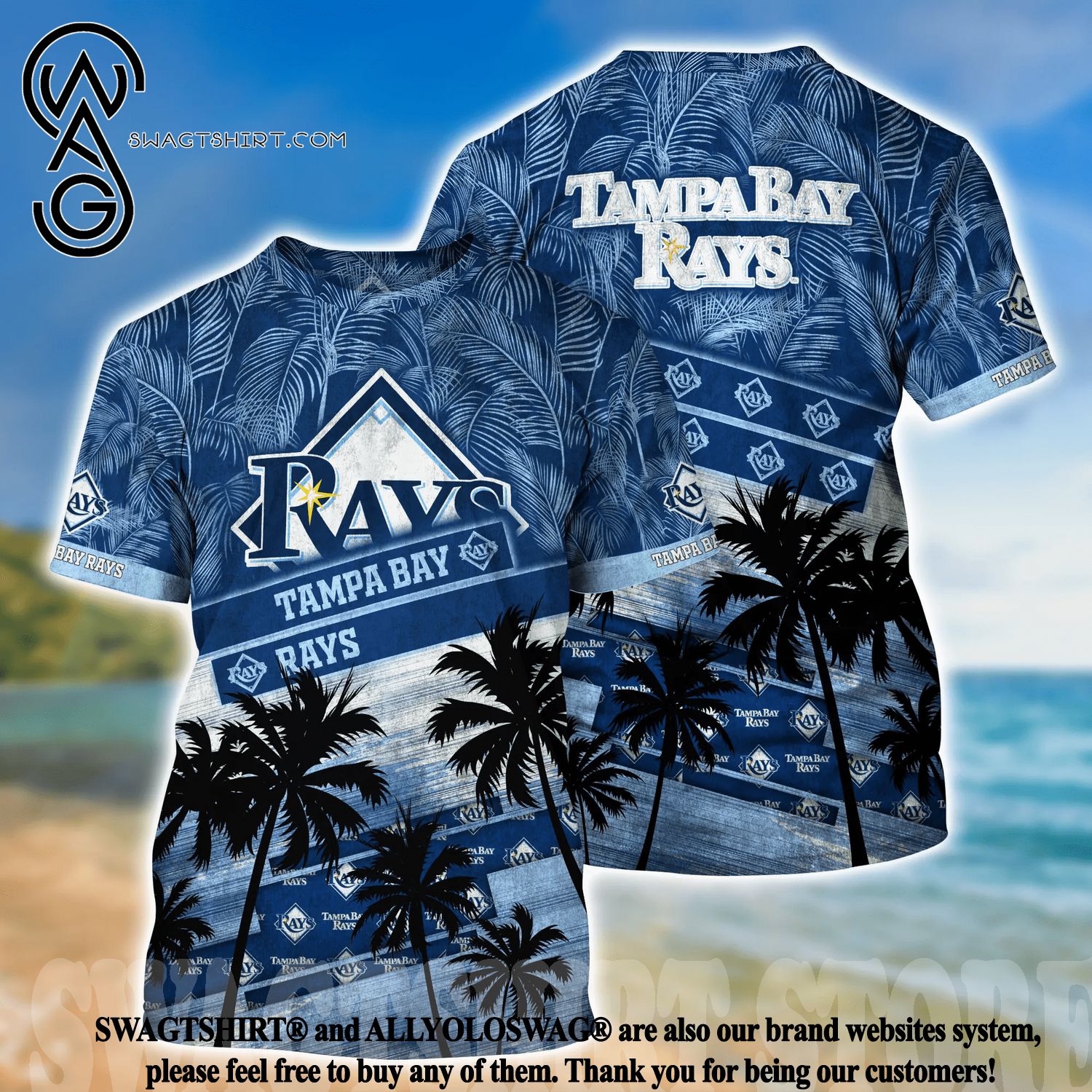 Endastore Tampa Bay Rays Palm Tree Tropical Hawaiian Shirt