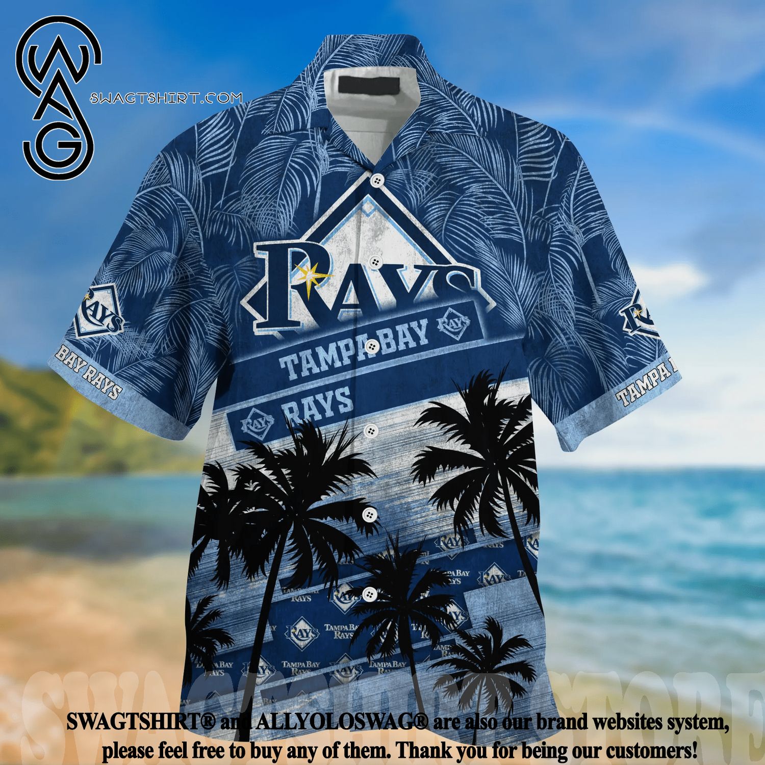 Tampa Bay Rays Palm Tree Hawaiian Shirt