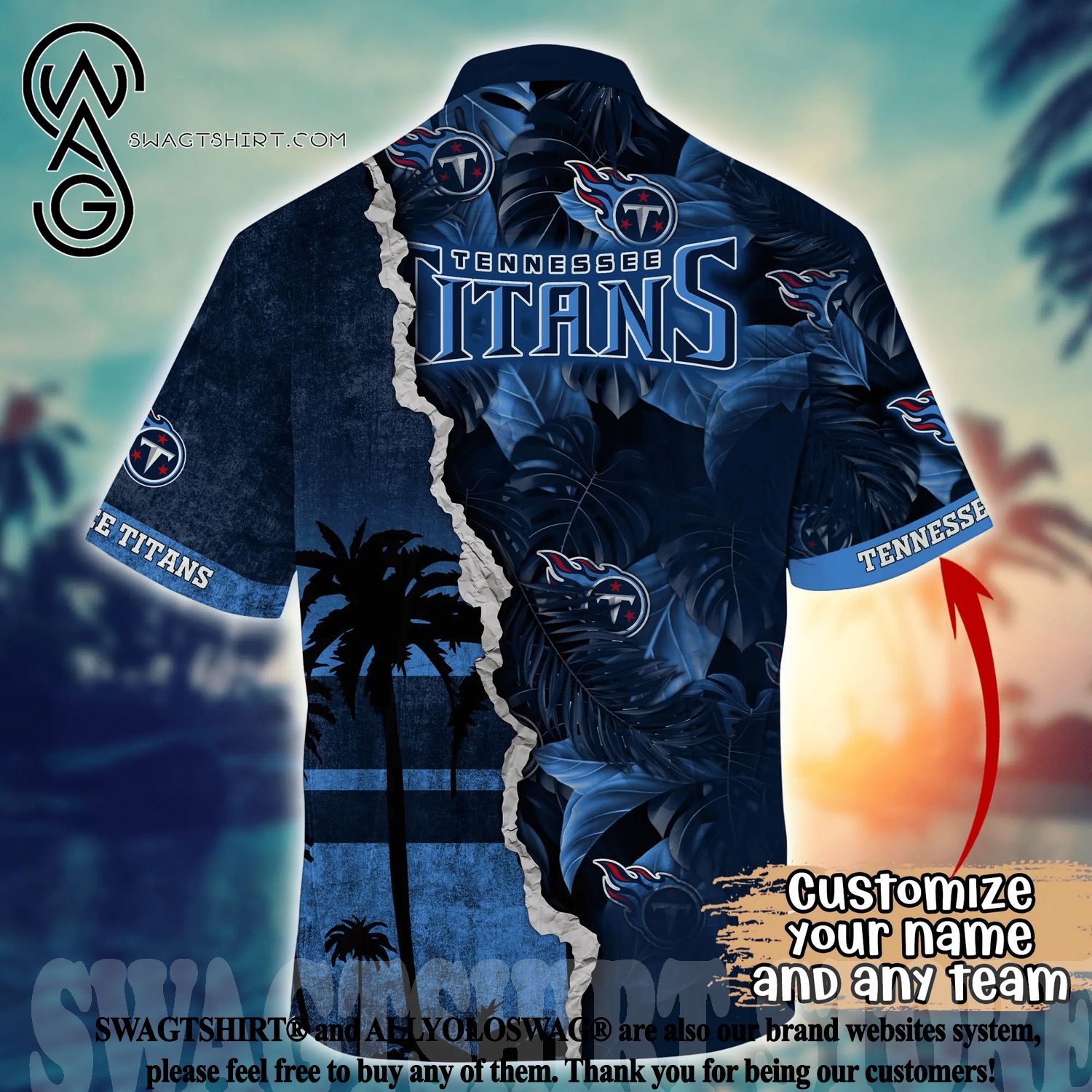 Nfl Tennessee Titans Blue Trendy Hawaiian Shirt Aloha Shirt