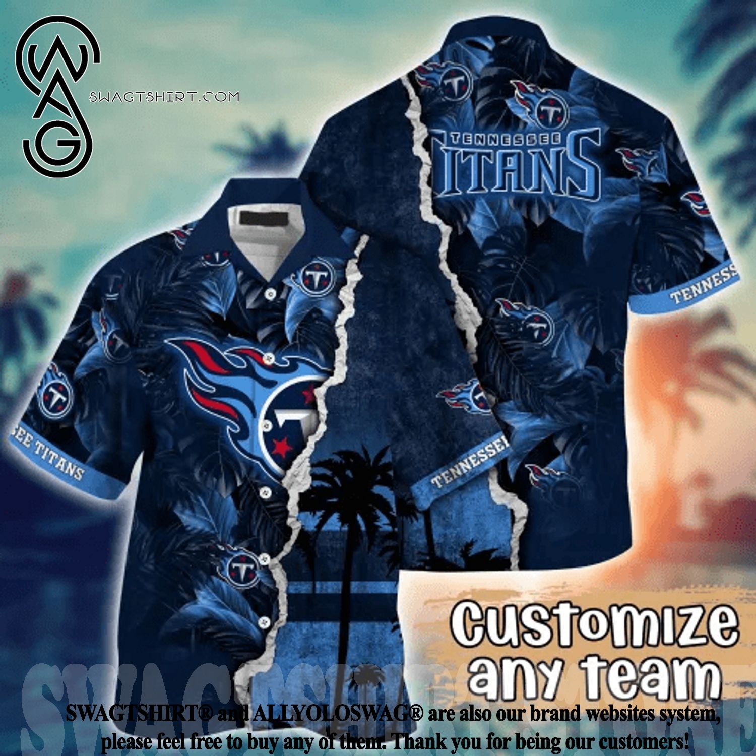 Tennessee Titans NFL Flower Hawaiian Shirt Football Fans Shirt