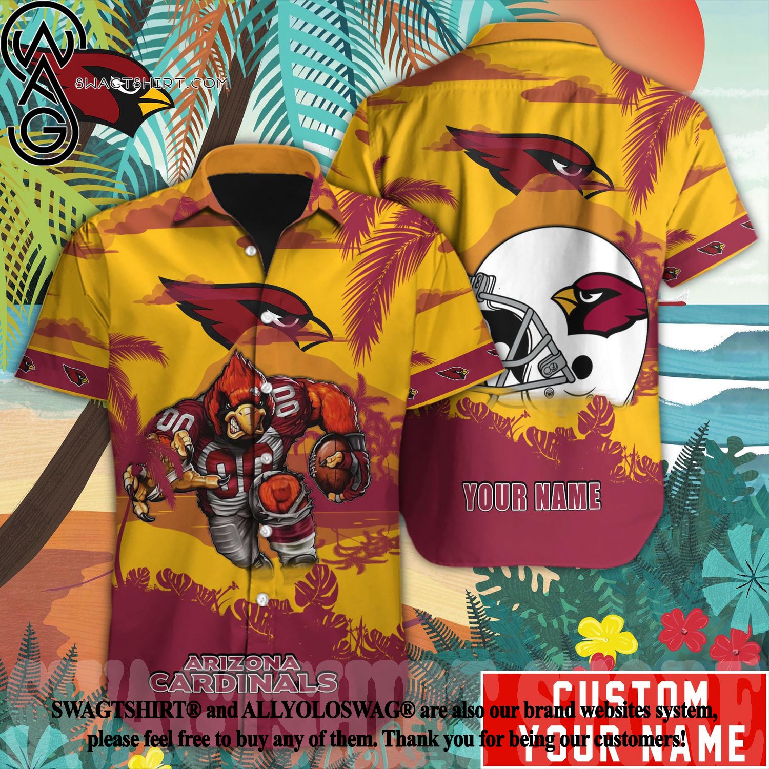 Nfl Arizona Cardinals Hawaiian Shirt Style Summer Men And Women For Fans -  Banantees