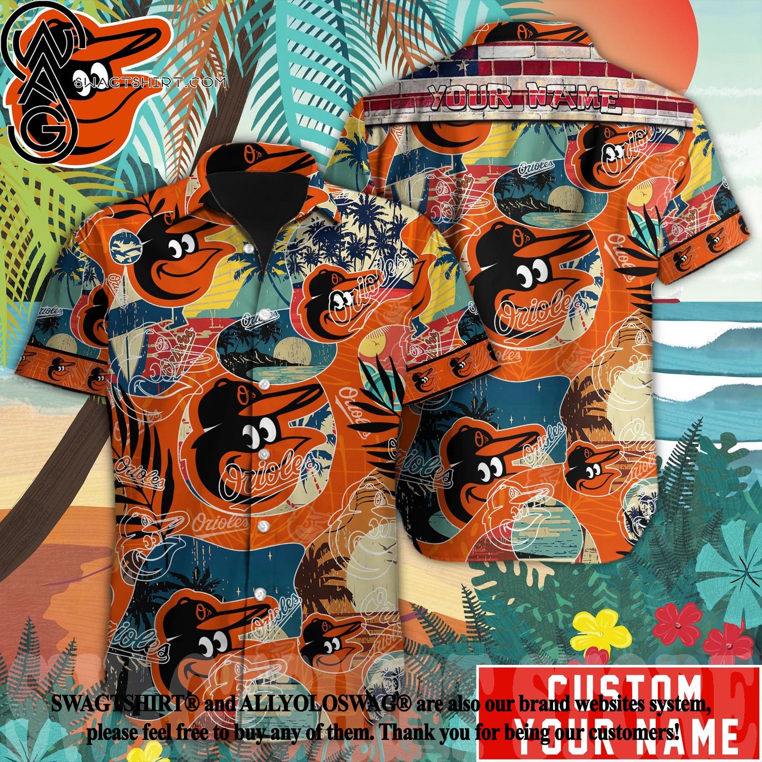 The best selling] Baltimore Orioles MLB Floral Full Printed 3D Hawaiian  Shirt