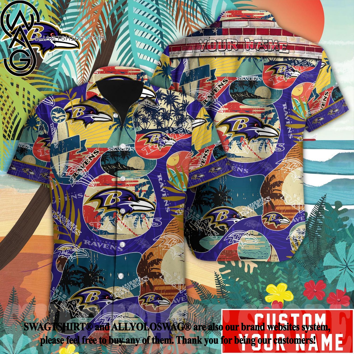 TRENDING] Baltimore Ravens NFL Hawaiian Shirt, Retro Vintage Summer