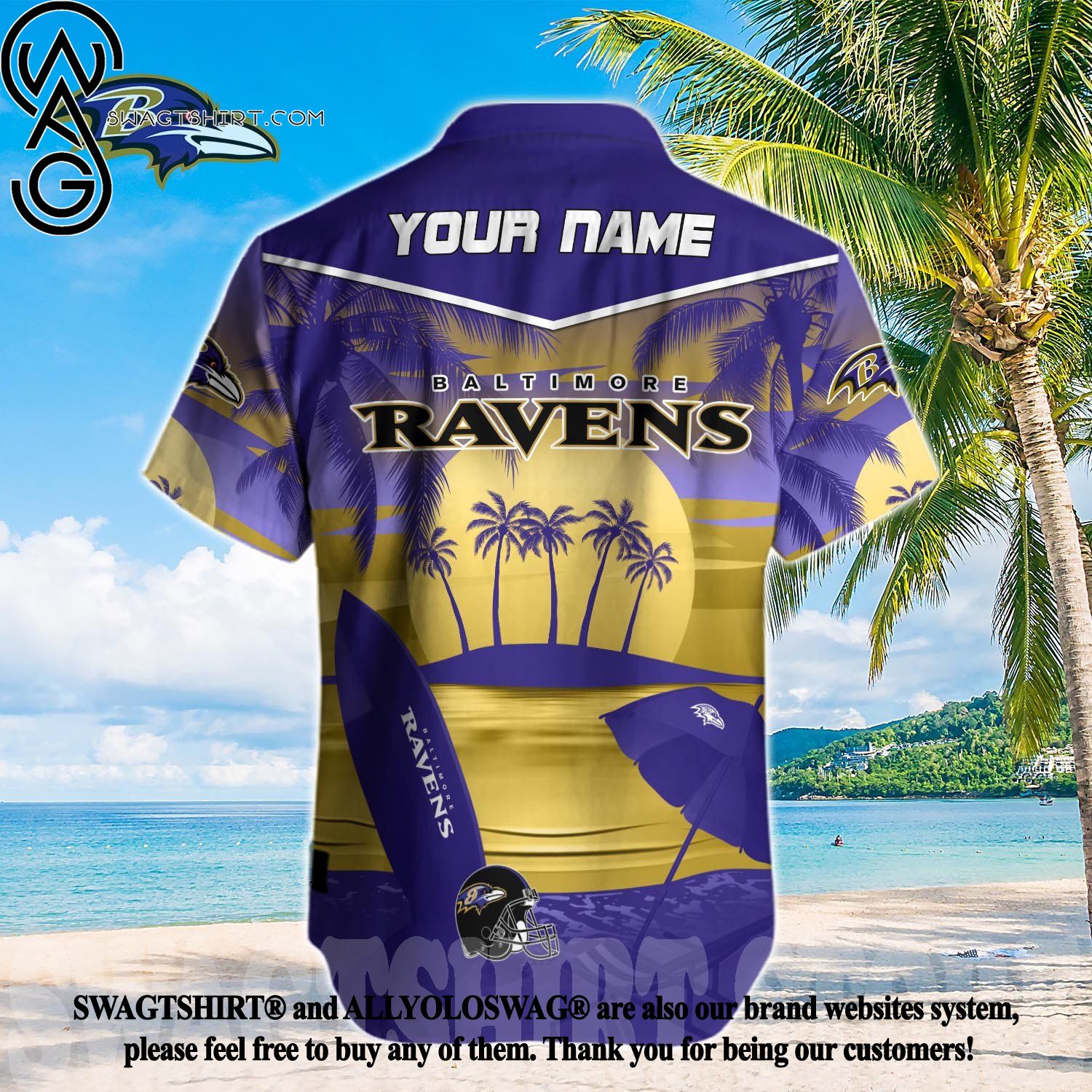 Baltimore Ravens NFL Personalized Your Name Hunting Hoodie 3D All Over Print