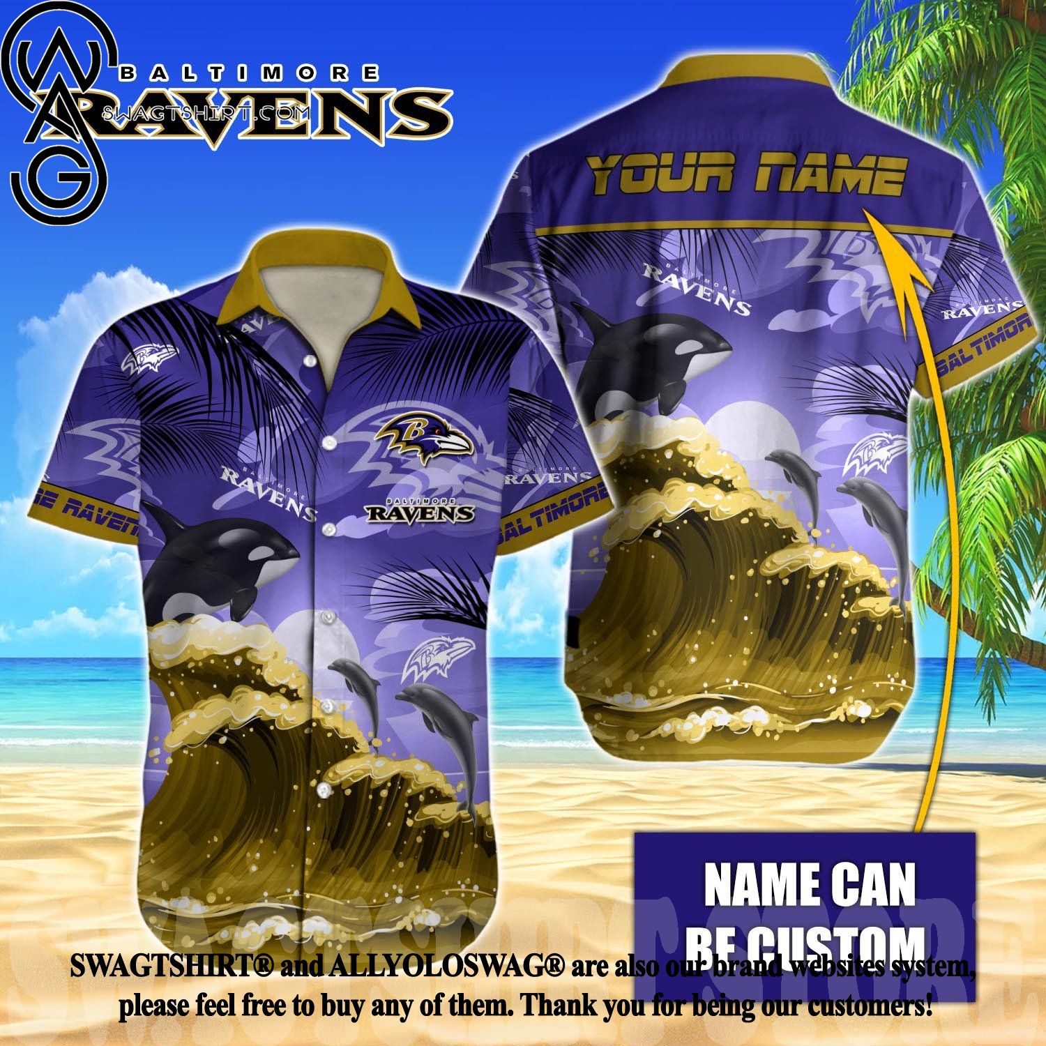 Baltimore Ravens NFL Custom Name Hawaiin Shirt Best Design For Men Women