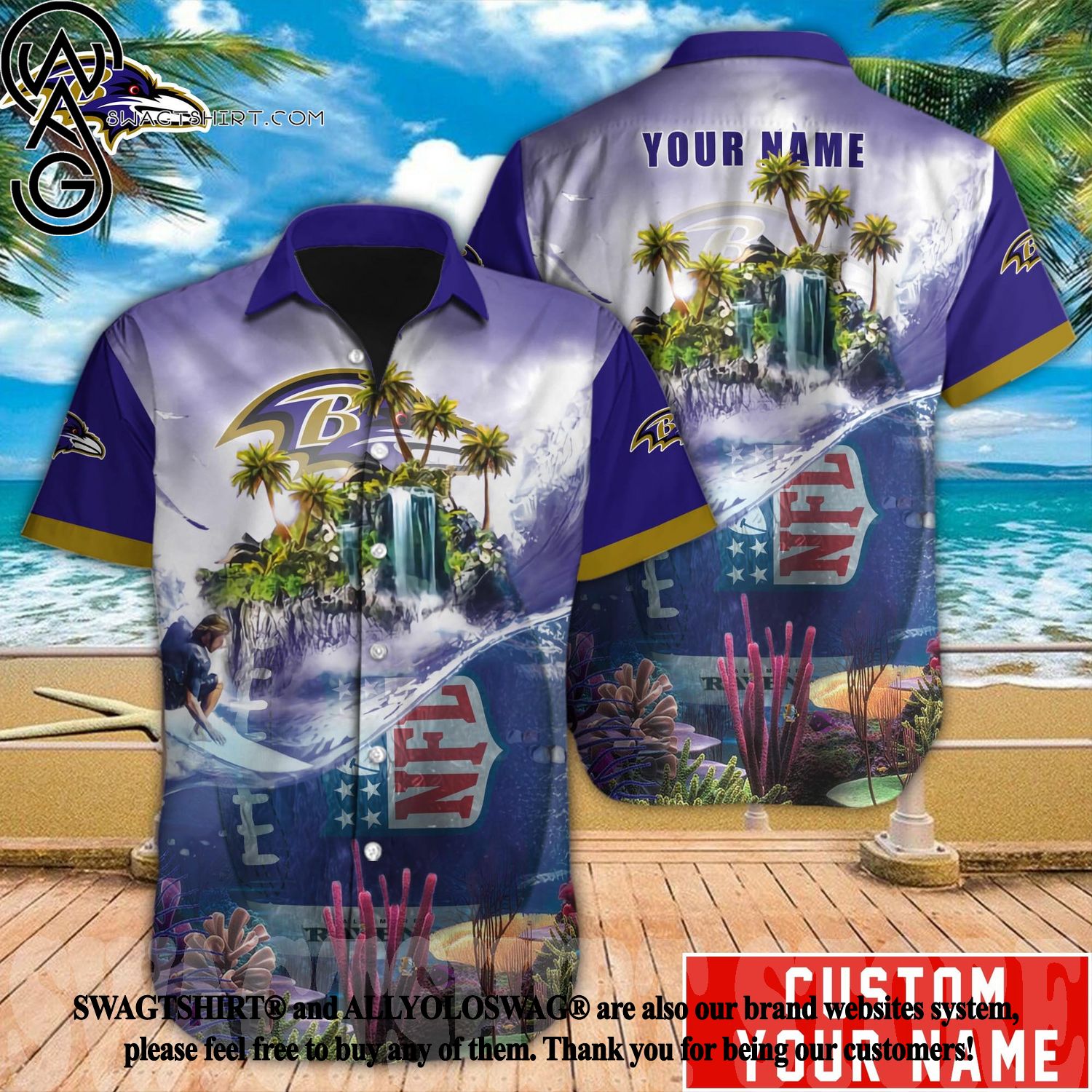 Baltimore Ravens Classic Premium Hawaiian Shirt - Reallgraphics