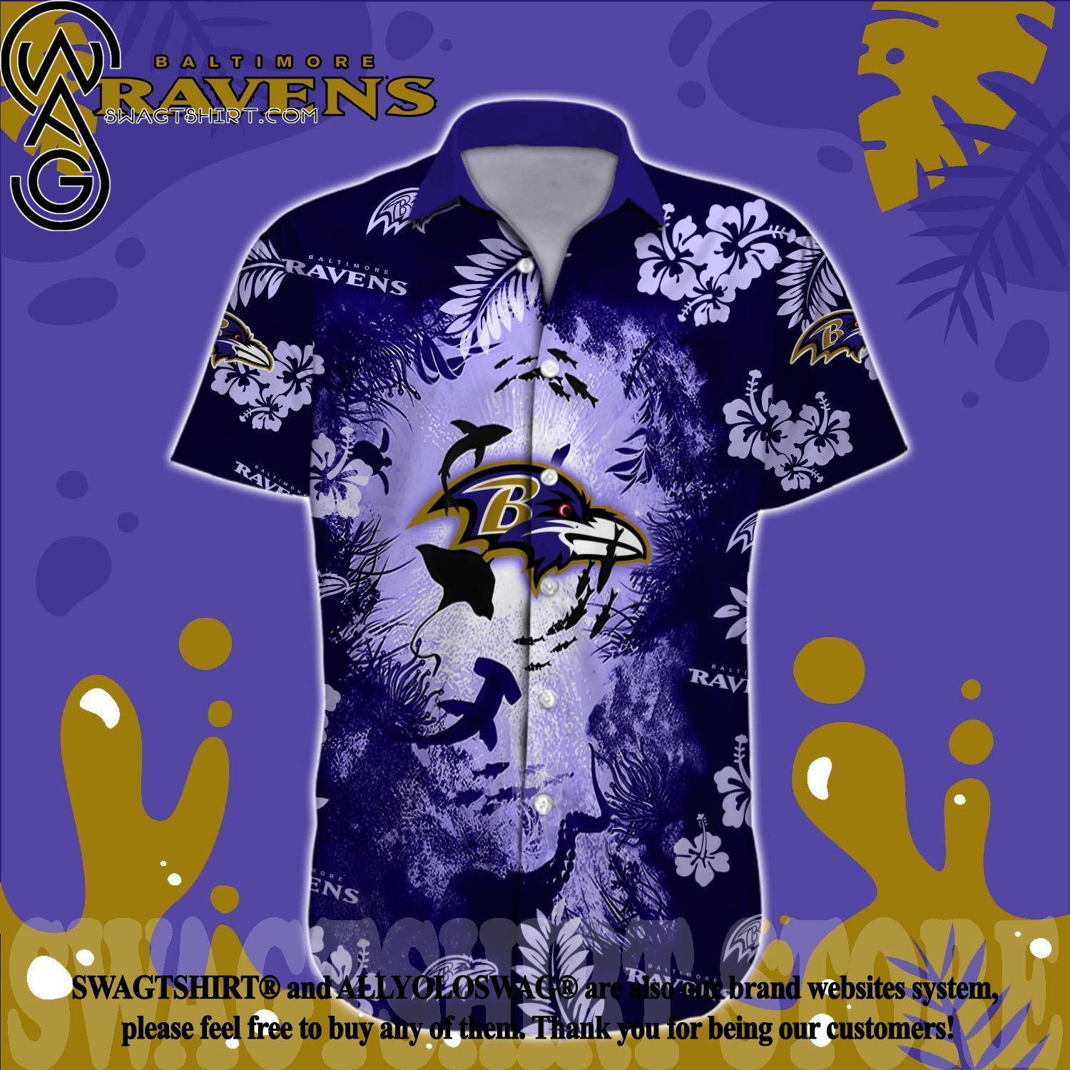 Baltimore Ravens NFL Custom Name Hawaiian Shirt For Men Women