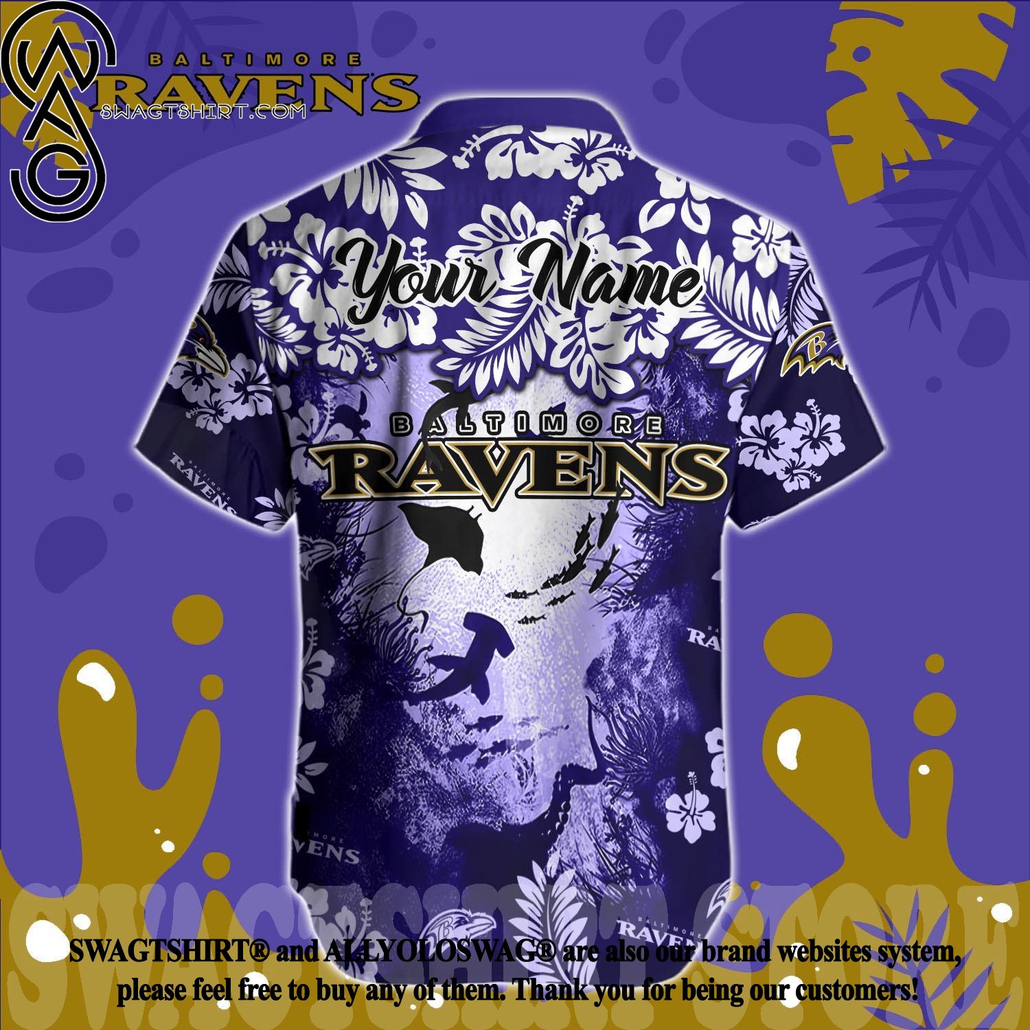 Baltimore Ravens Nfl 3D Hawaiian Shirt 04 Men And Women For Fans - Banantees