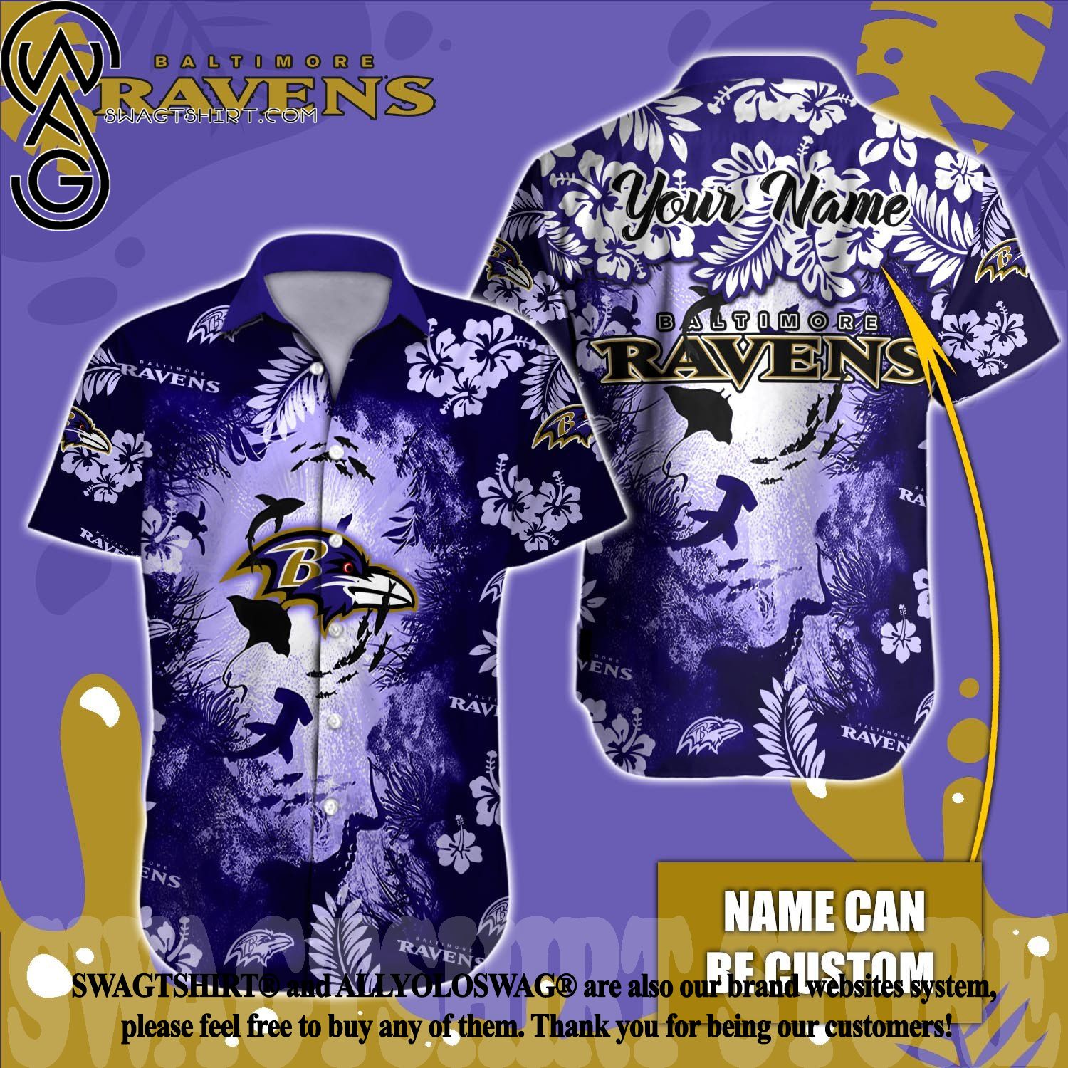 Baltimore Ravens Nfl 3D Hawaiian Shirt 04 Men And Women For Fans - Banantees