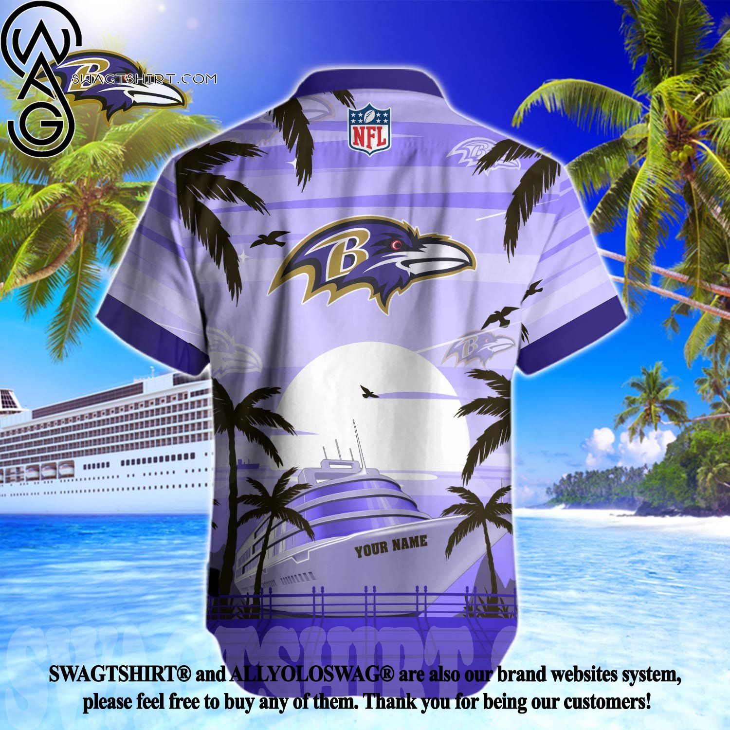 Baltimore Ravens NFL Hawaiian Shirt Star Pattern Best Trend Summer