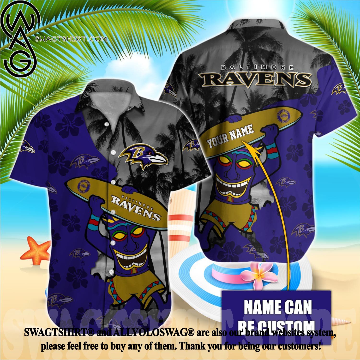 Custom Name Baltimore Ravens NFL Baseball Jersey - T-shirts Low Price