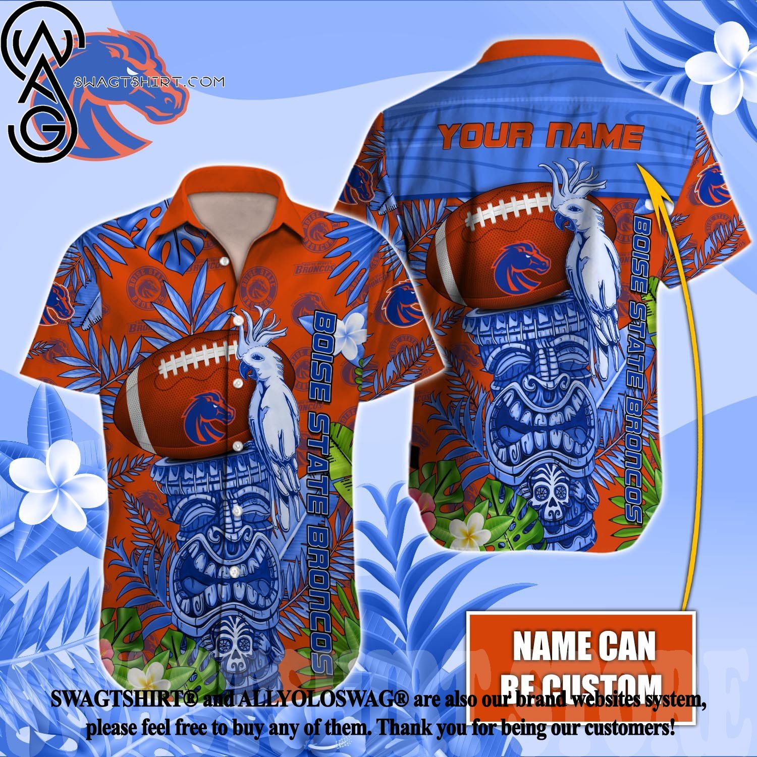 Boise State Broncos NCAA Custom Name Cheap Button Up Hawaiian Shirt - T- shirts Low Price