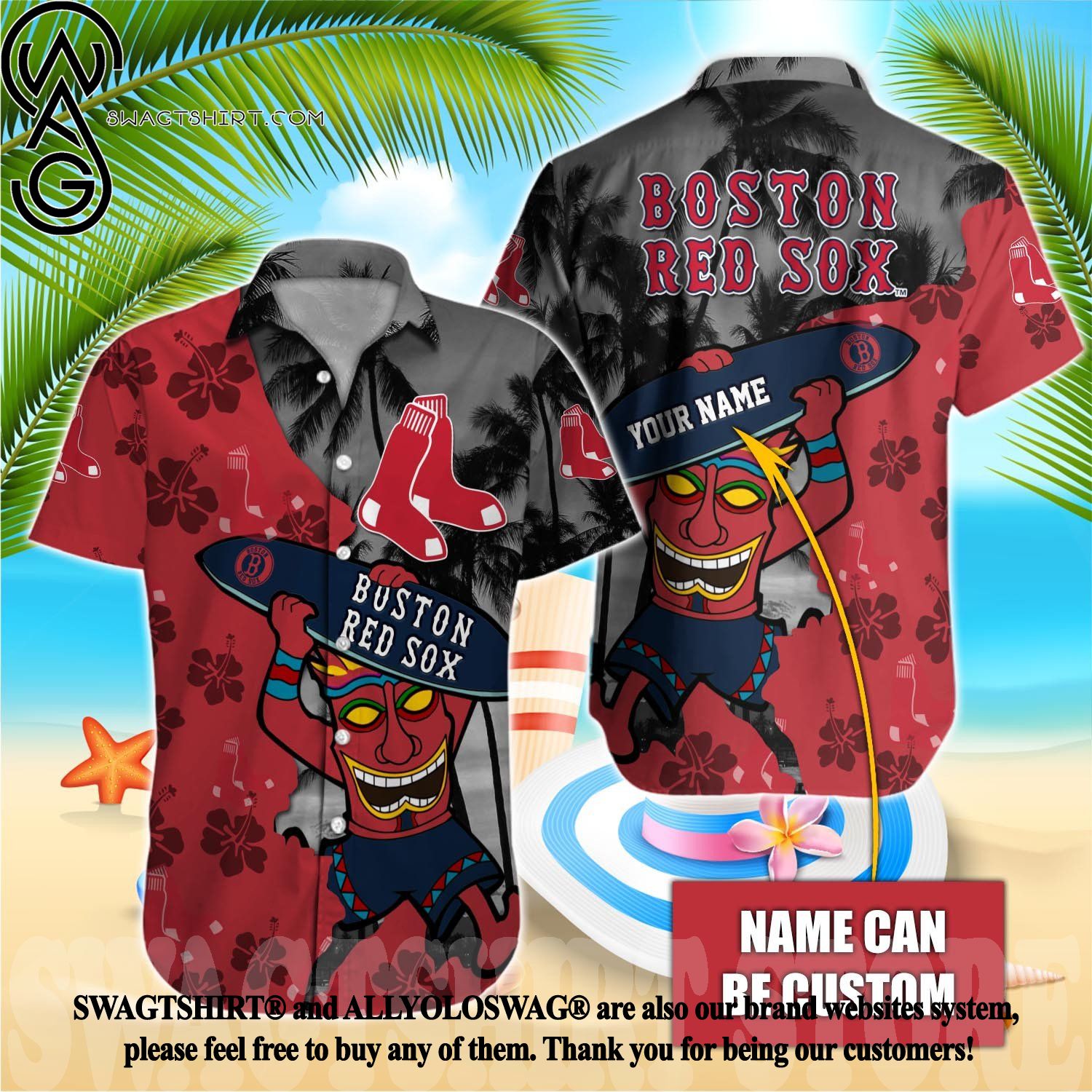 MLB Boston Red Sox Grateful Dead Hawaiian Shirt