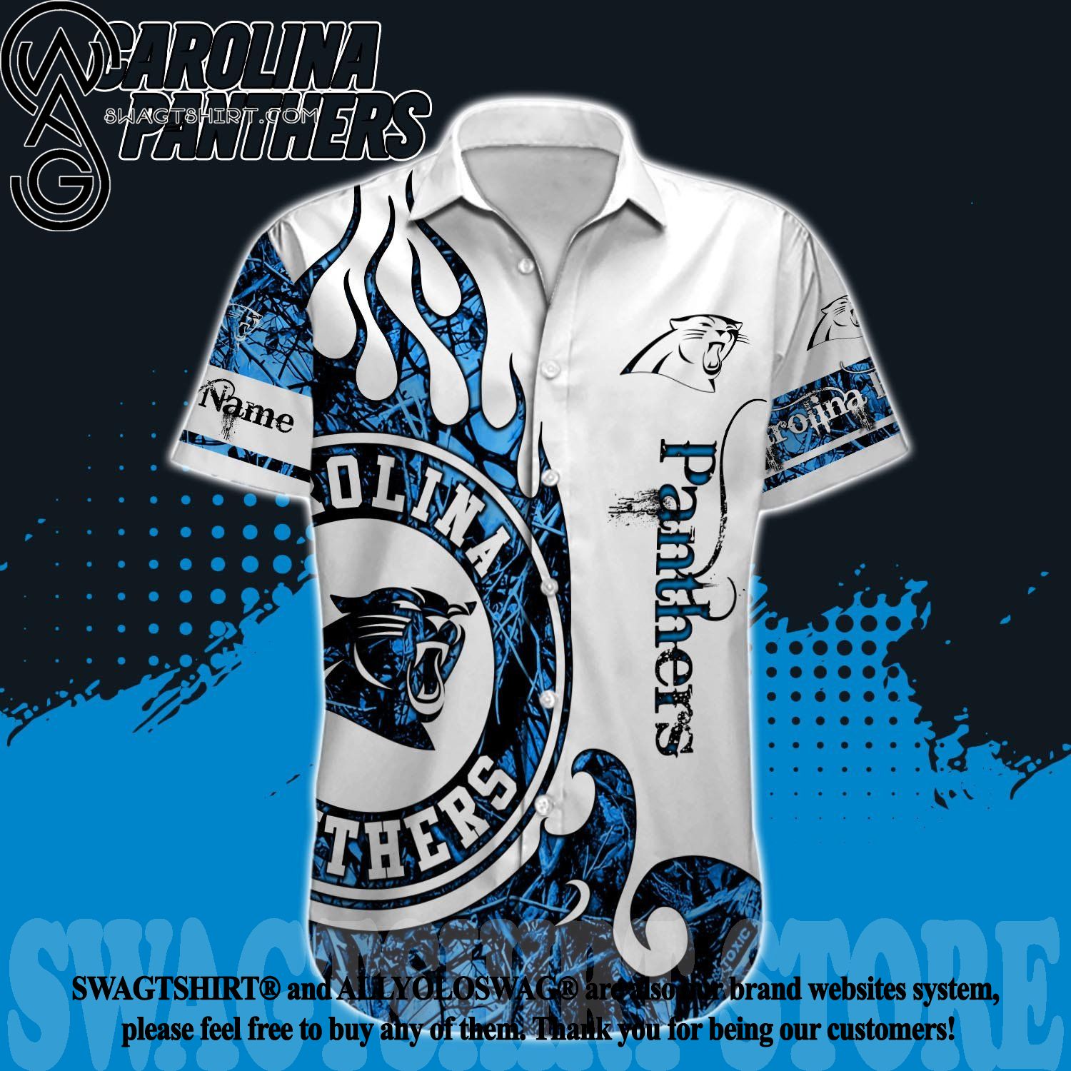 Carolina Panthers NFL Custom Name Hawaiian Shirt For Men Women