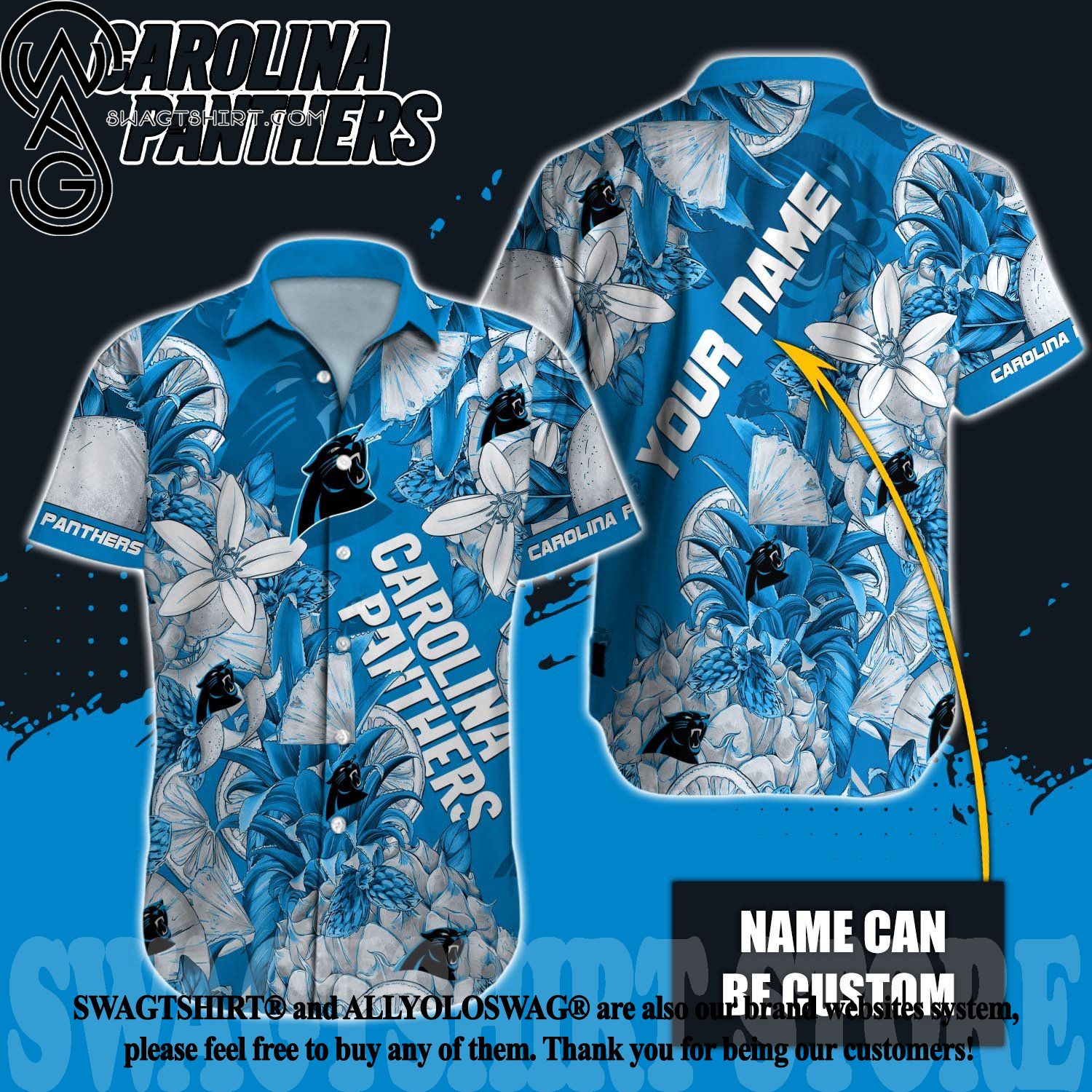 Personalized Carolina Panthers Hawaiian Shirt NFL Football