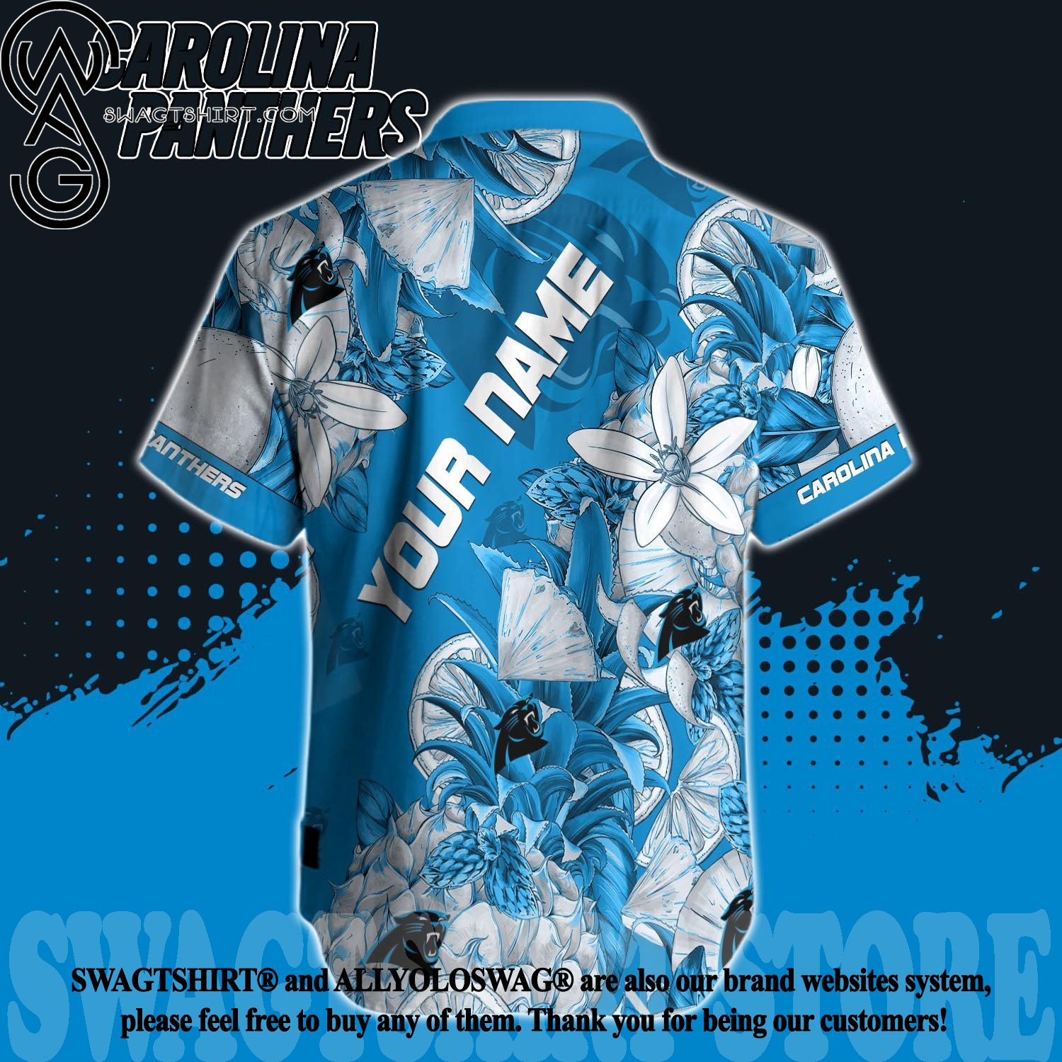 Personalized Carolina Panthers Hawaiian Shirt NFL Football Hawaiian Shirt  Cheap - T-shirts Low Price