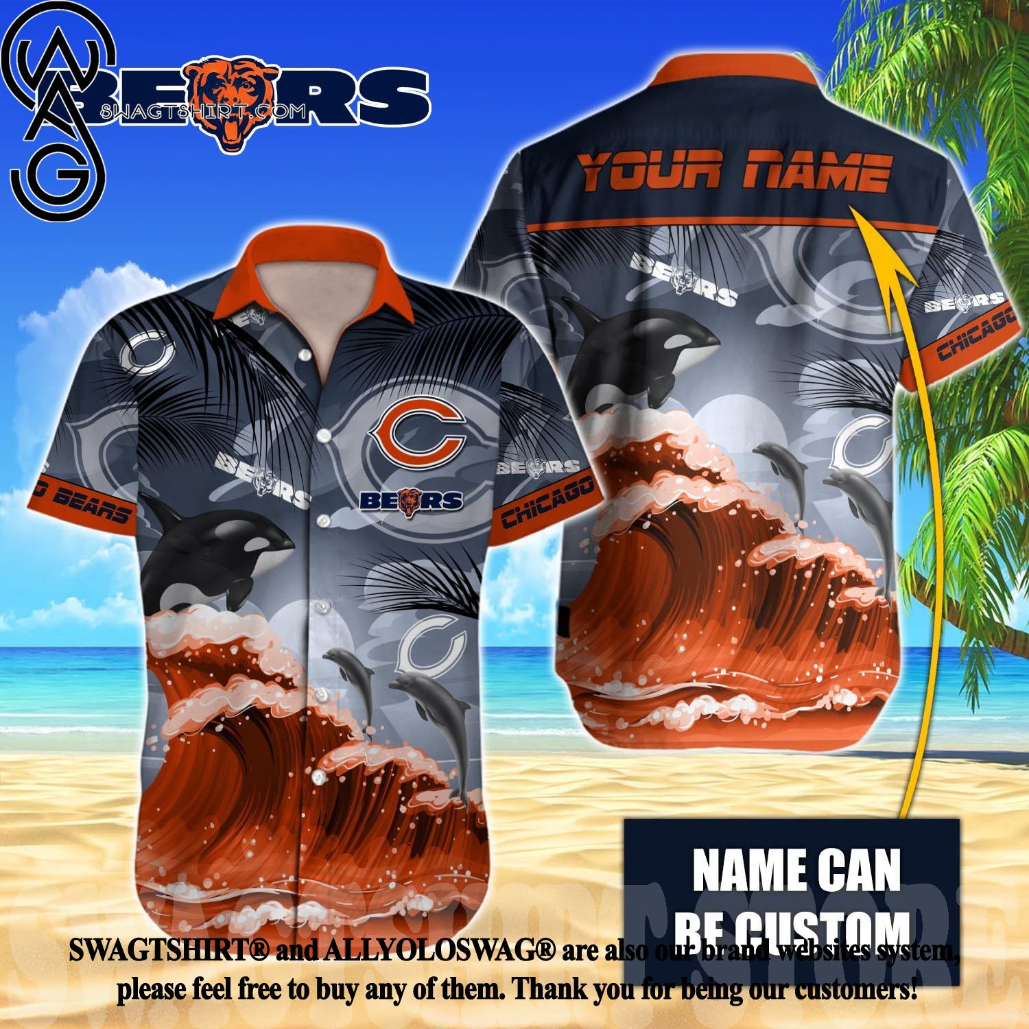 NFL Chicago Bears Grateful Dead Hawaiian Shirt