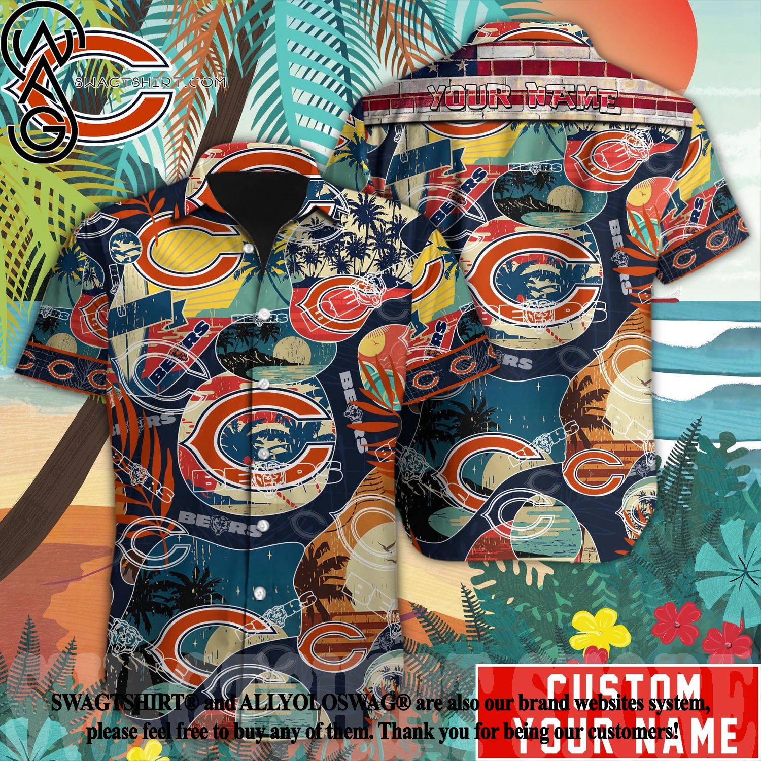 NFL Chicago Bears Grateful Dead Hawaiian Shirt