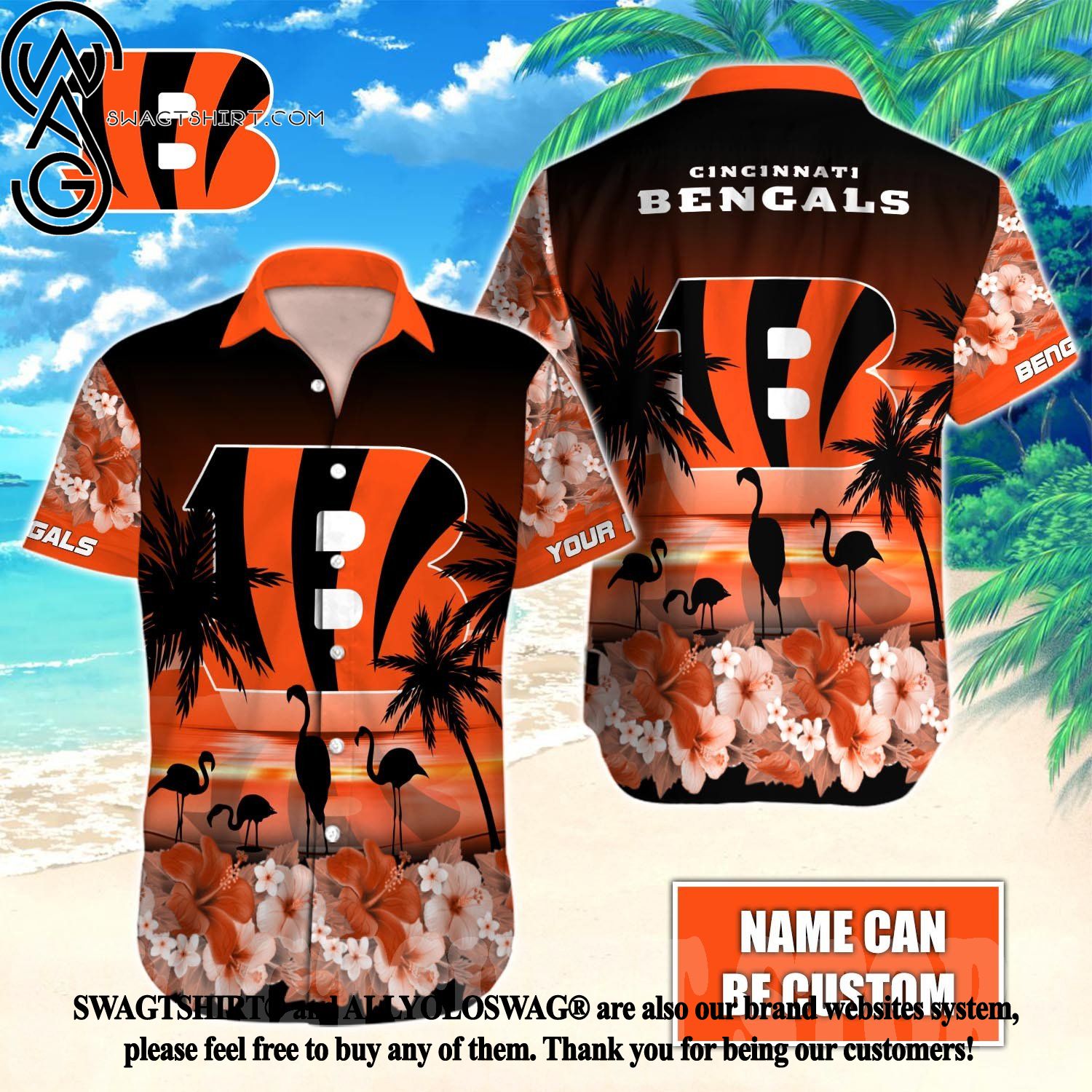 Bengals Beachwear For Men Nfl Sport Hawaiian Shirt –