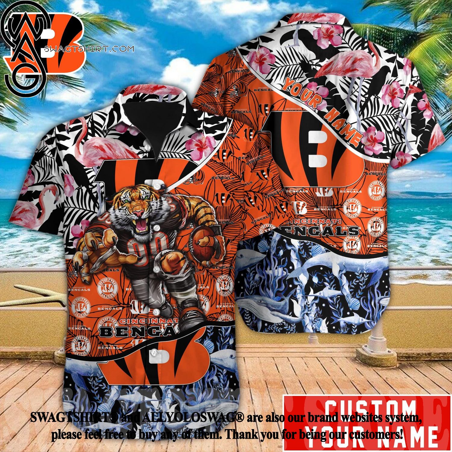 Bengals Beachwear For Men Nfl Sport Hawaiian Shirt –