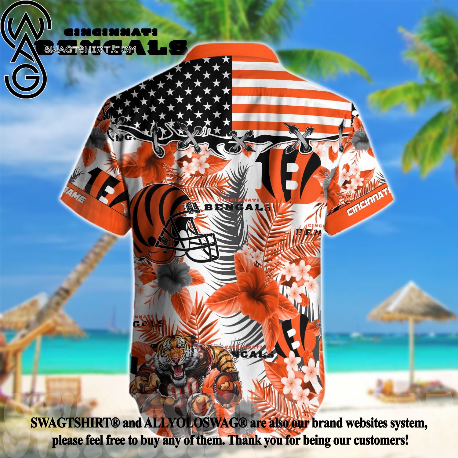 Cincinnati Bengals NF Custom Name Hawaiian Shirt For Men And Women  Immpressive Gift For True Fans - Freedomdesign