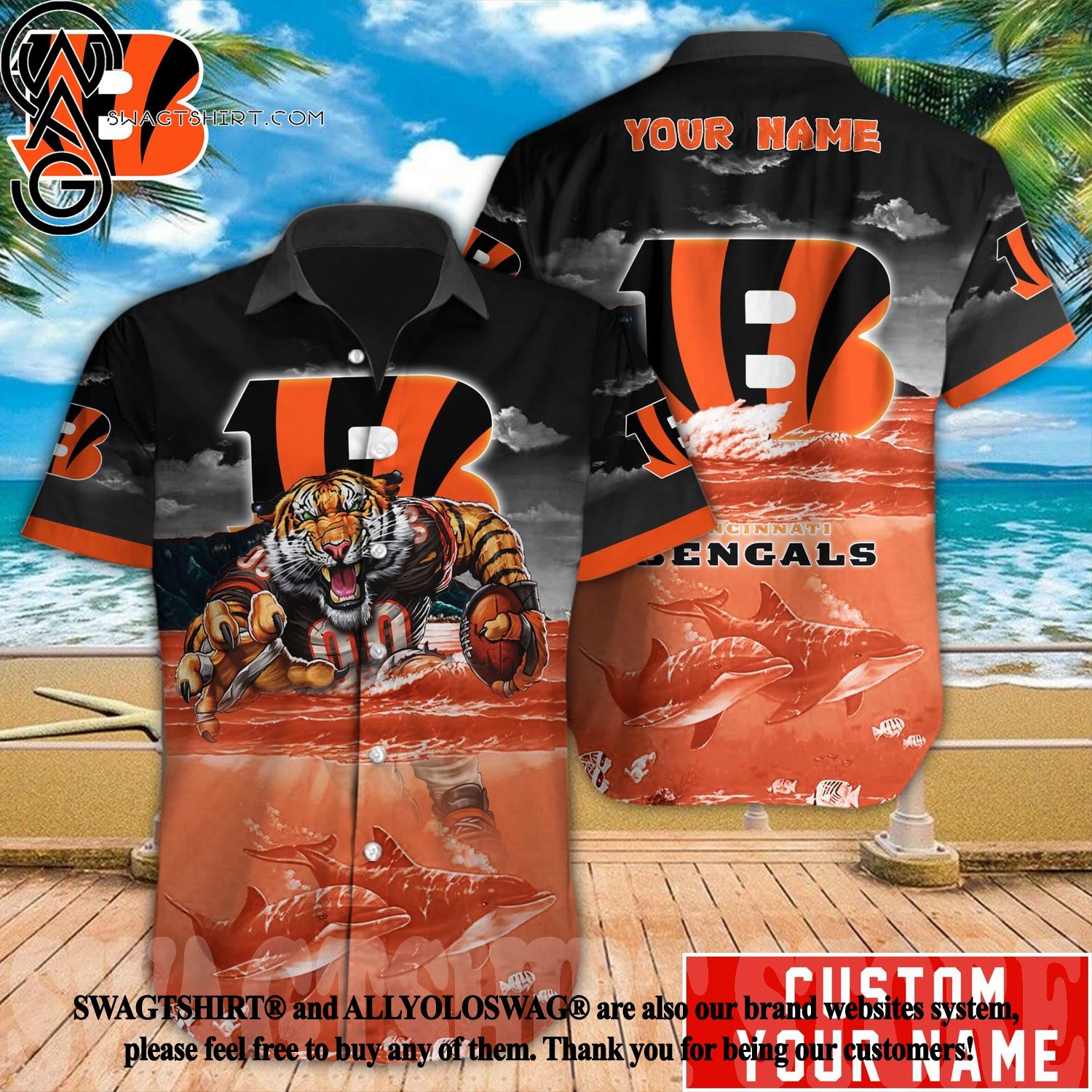 Cincinnati Bengals NF Custom Name Hawaiian Shirt For Men And Women  Immpressive Gift For True Fans - Freedomdesign