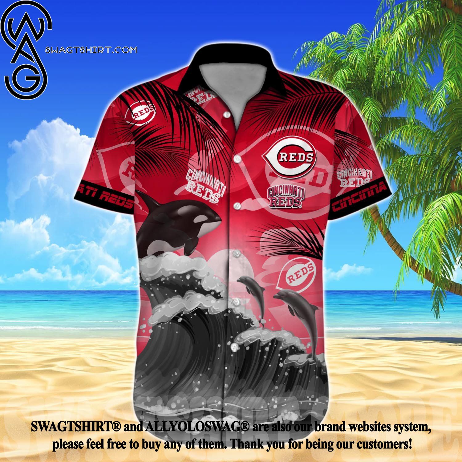 Cincinnati Reds Hawaiian Short Sleeve Shirt 3d All Over Print Men Women  Unisex Best Gift Ideas